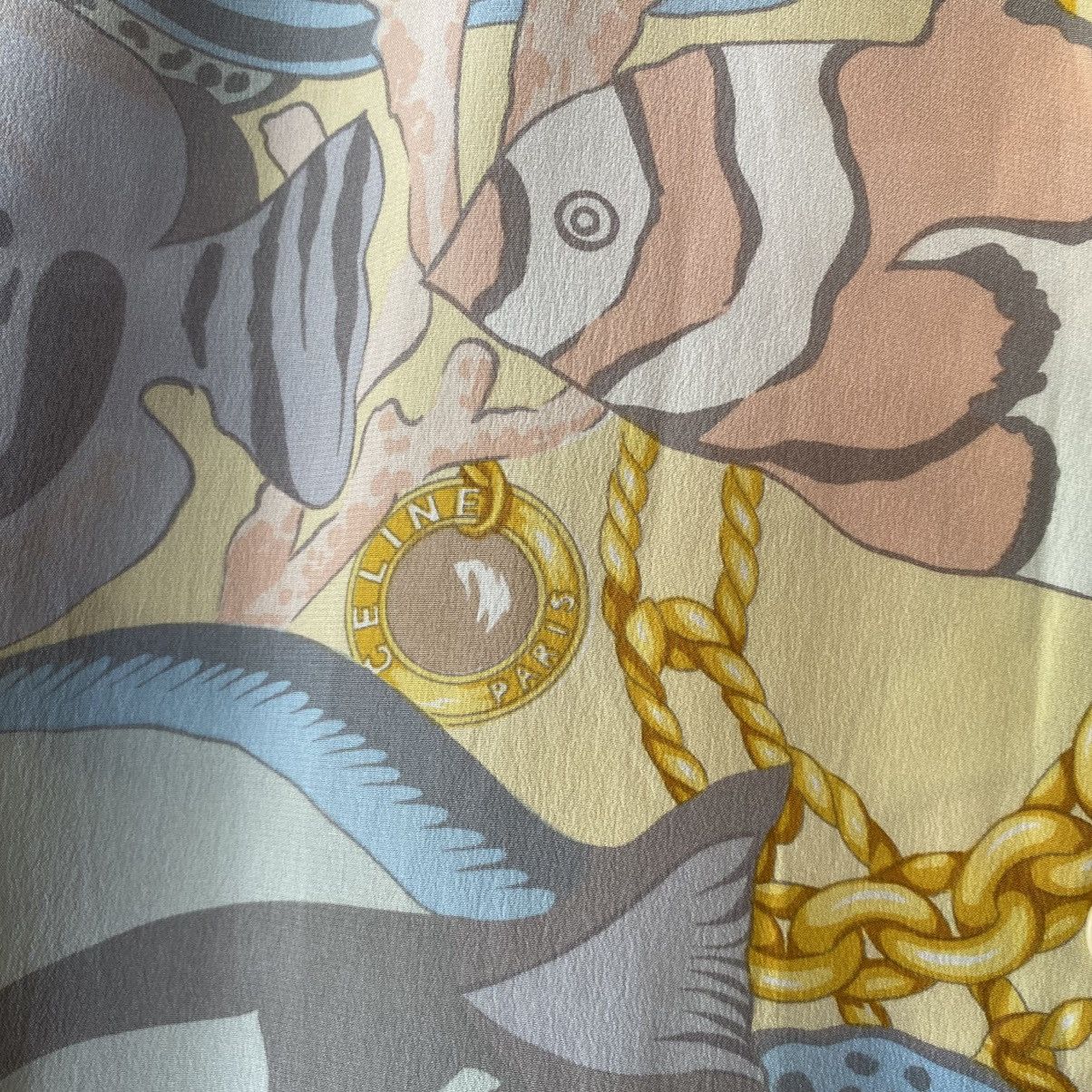 Celine CELINE Pastel Fish Print Short Sleeve Shirt Size S / US 4 / IT 40 - 15 Thumbnail