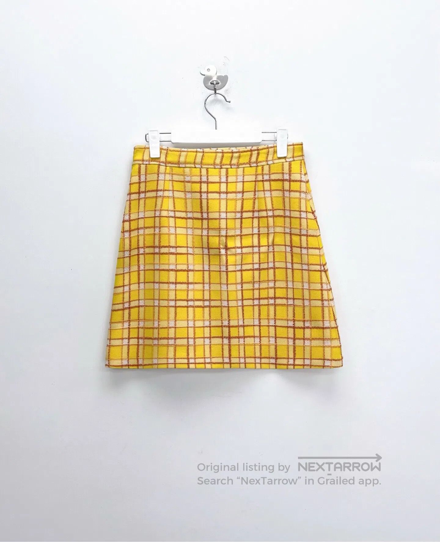 Gucci Guicci Bright Yellow Plaid Woven Wool Skirt| Size M / US 6-8 / IT 42-44 - 2 Thumbnail