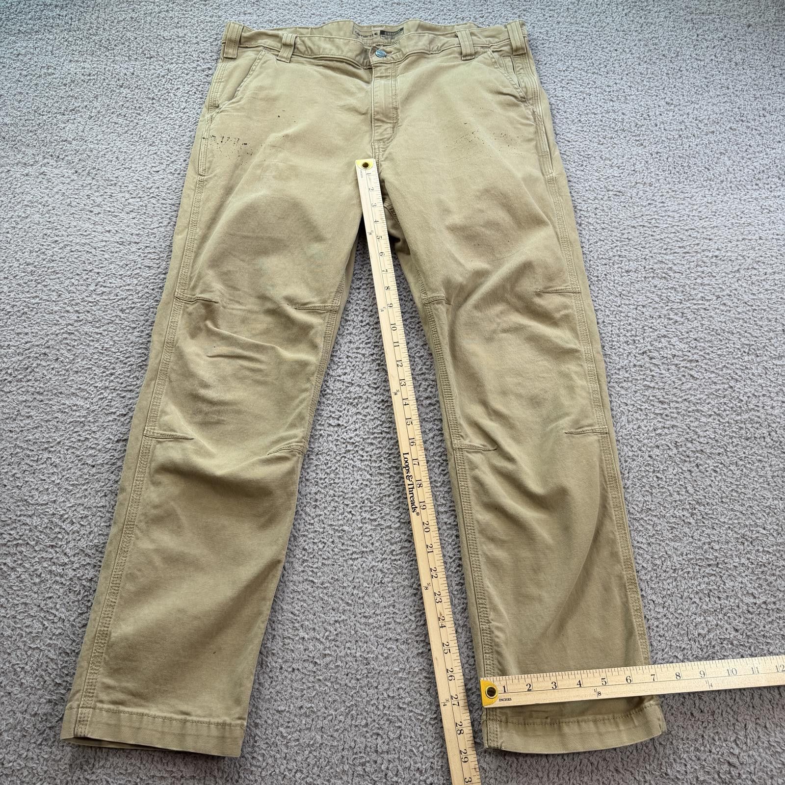 Carhartt Carhartt Straight Fit Work Pants Tan Distressed Paint 38x30 Size US 38 / EU 54 - 4 Thumbnail