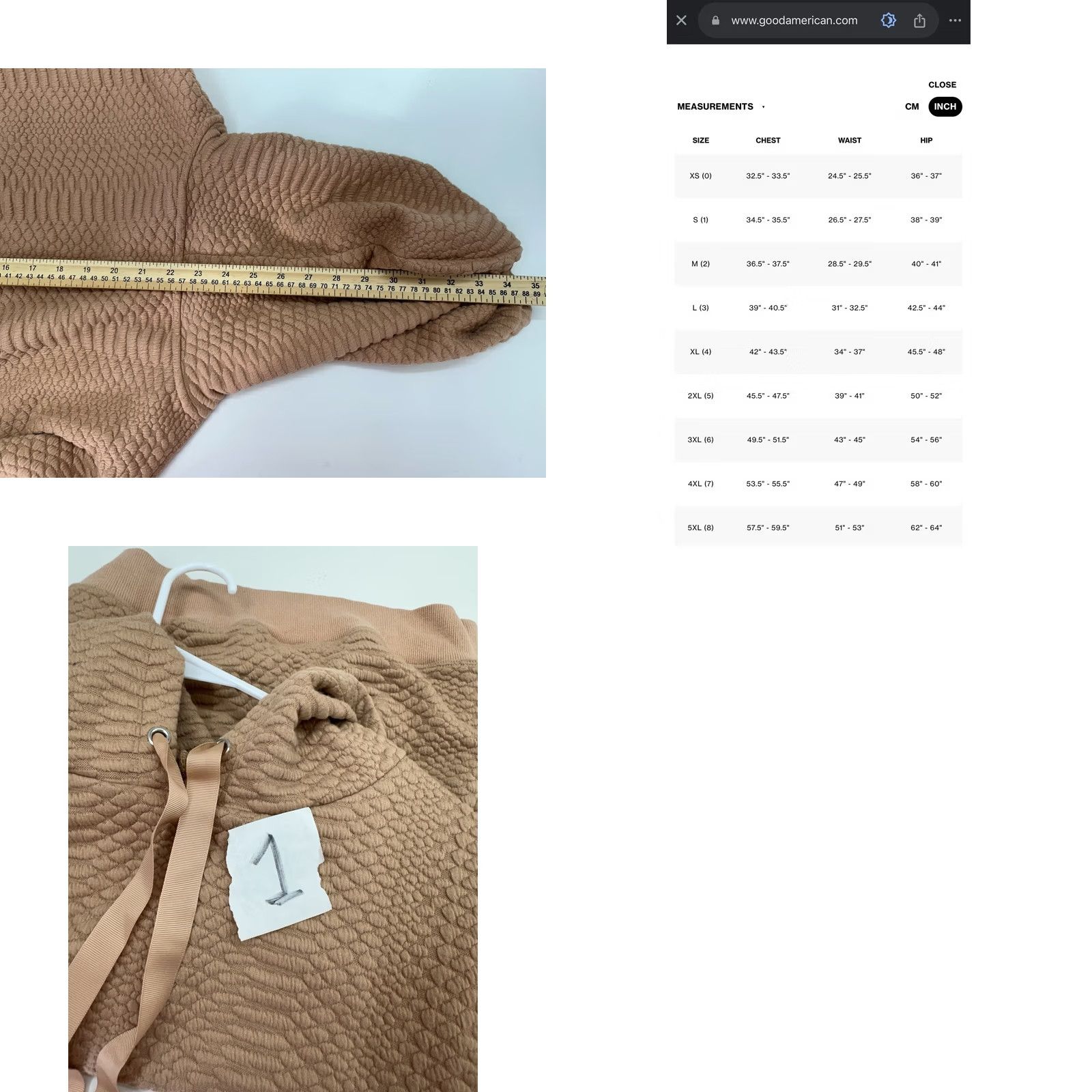 Good American Good American Sweatshirt Womens Size 5 2XL Quilted Hooded Rose Gold Snake The Size XXL / US 16-18 / IT 52-54 - 9 Thumbnail