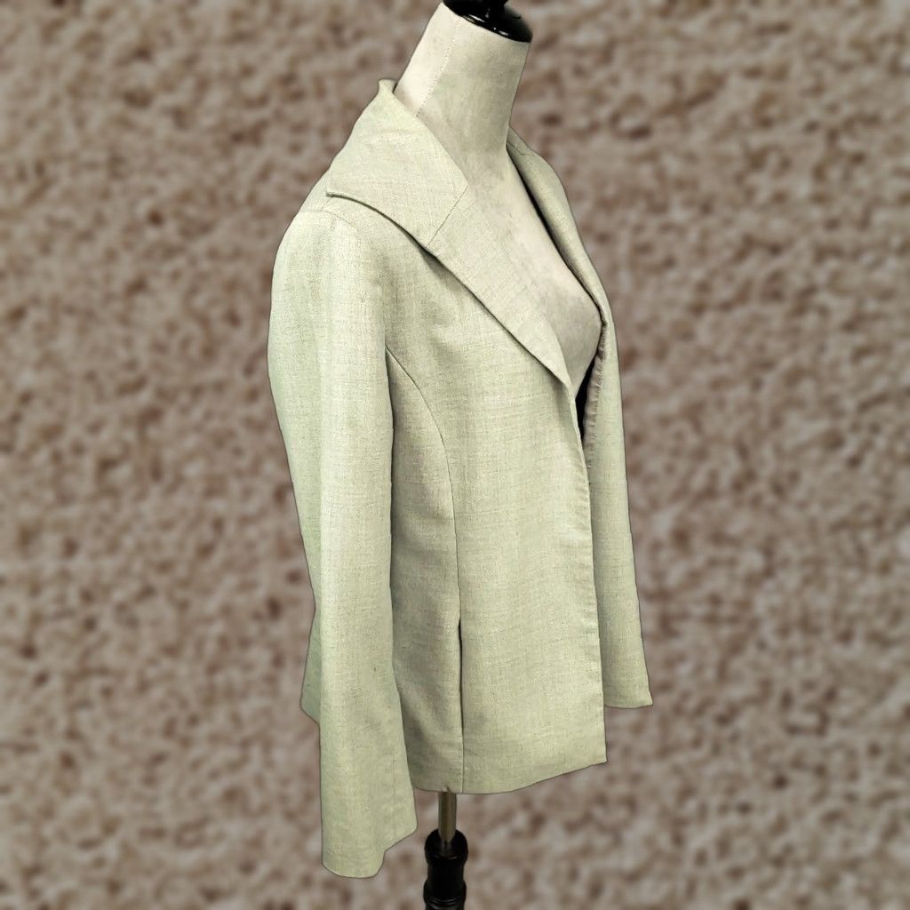 Vintage VINTAGE Lafayette 148 Blazer Jacket Womens 8 Gray Wool Silk Blend Classic Open Front Pockets Size M / US 6-8 / IT 42-44 - 1 Thumbnail