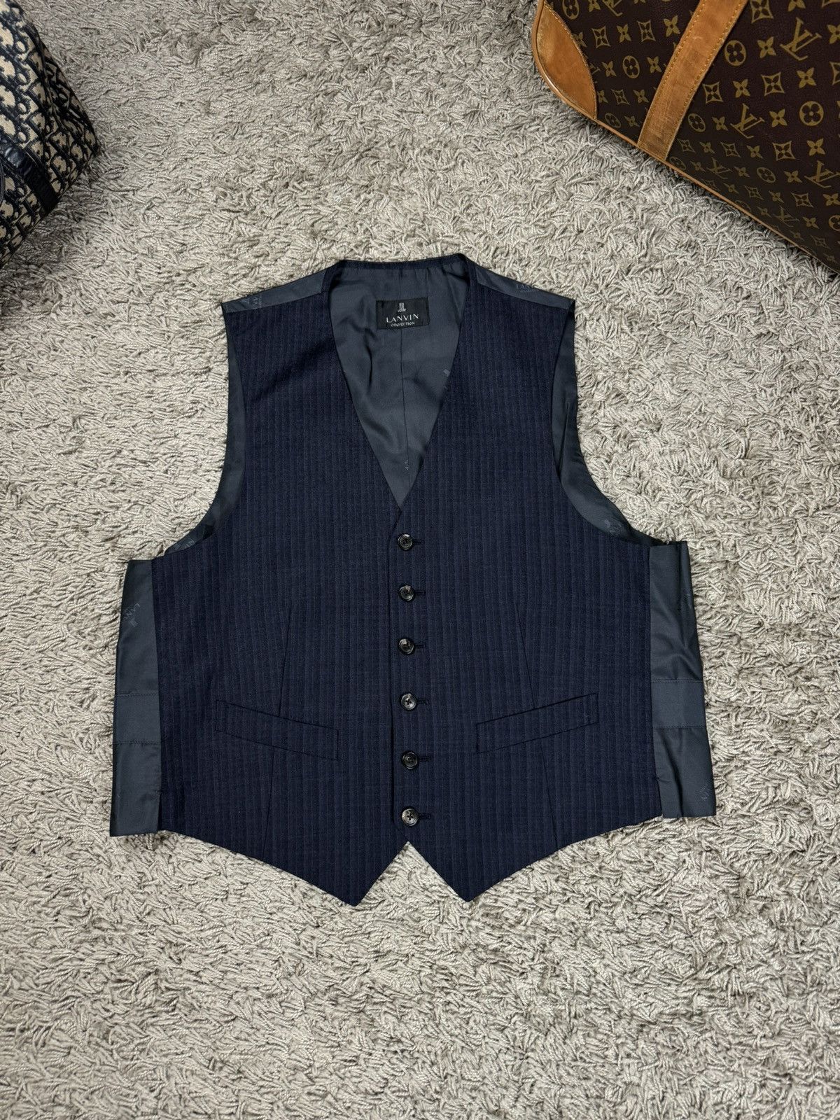 Lanvin Vintage wool suit Lanvin Paris original luxury item Size 50L - 8 Thumbnail