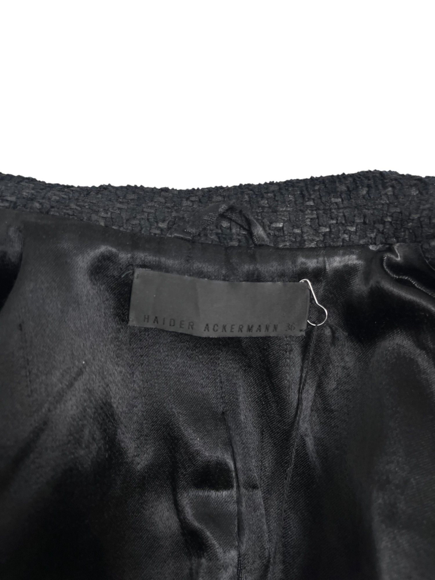Haider Ackermann 2000's Carbon Tweed Black Jacket Size XS / US 0-2 / IT 36-38 - 9 Thumbnail