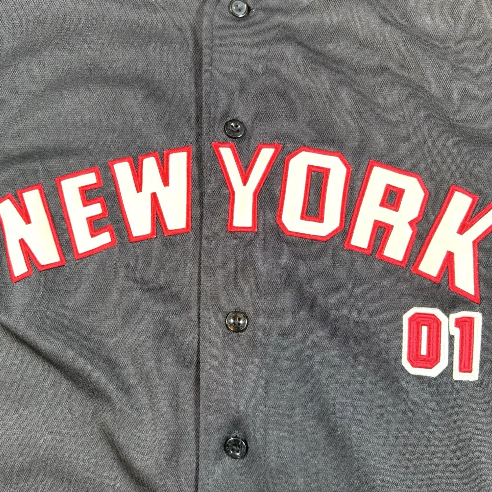 Vintage VINTAGE Baseball Jersey Mens XL Black New York 90s Button Jersey 90s Mens Size US XL / EU 56 / 4 - 4 Thumbnail