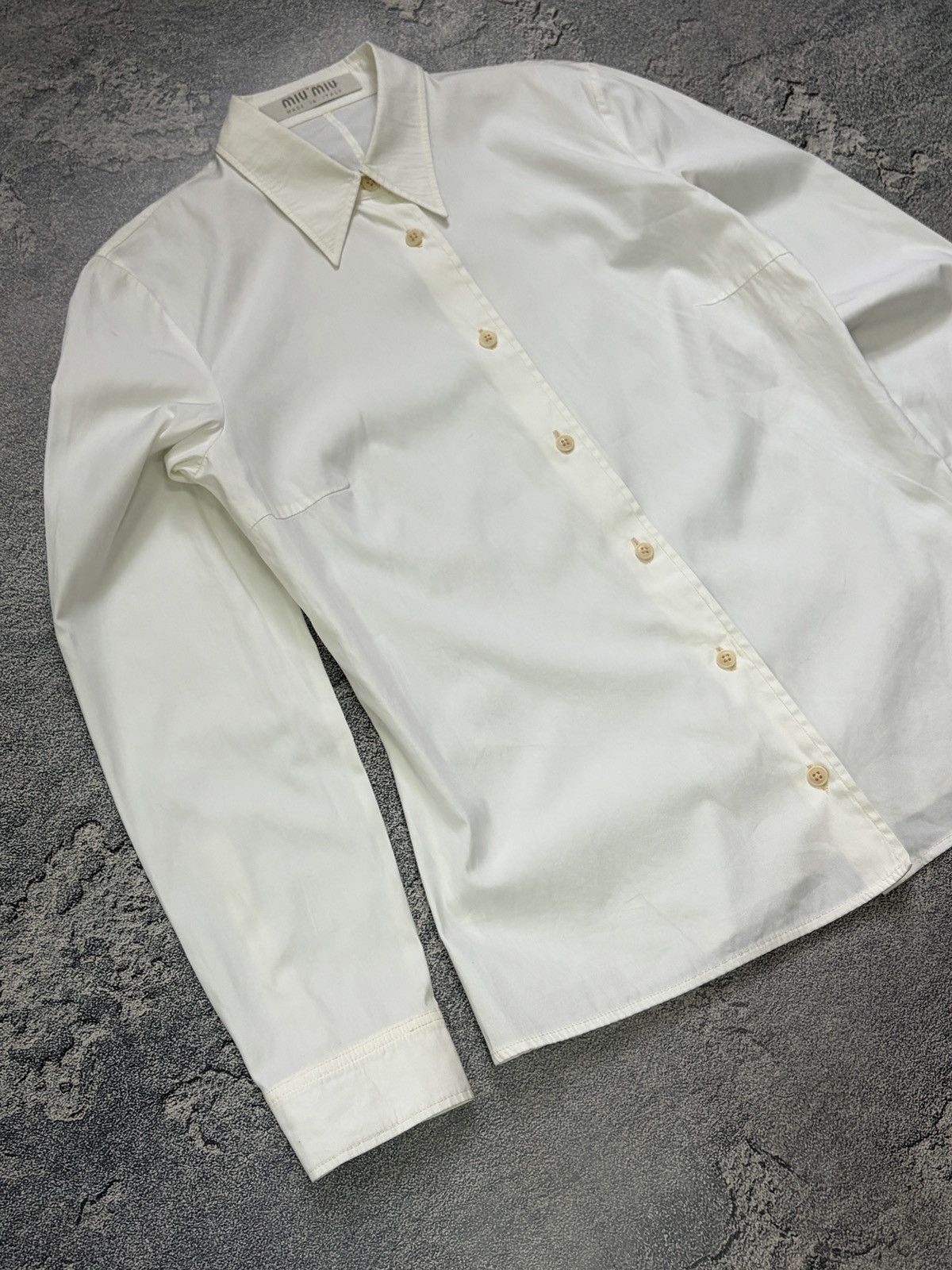 Miu Miu Miu Miu Archival White Button Up Shirt Italy Size 40 Size S / US 4 / IT 40 - 7 Thumbnail