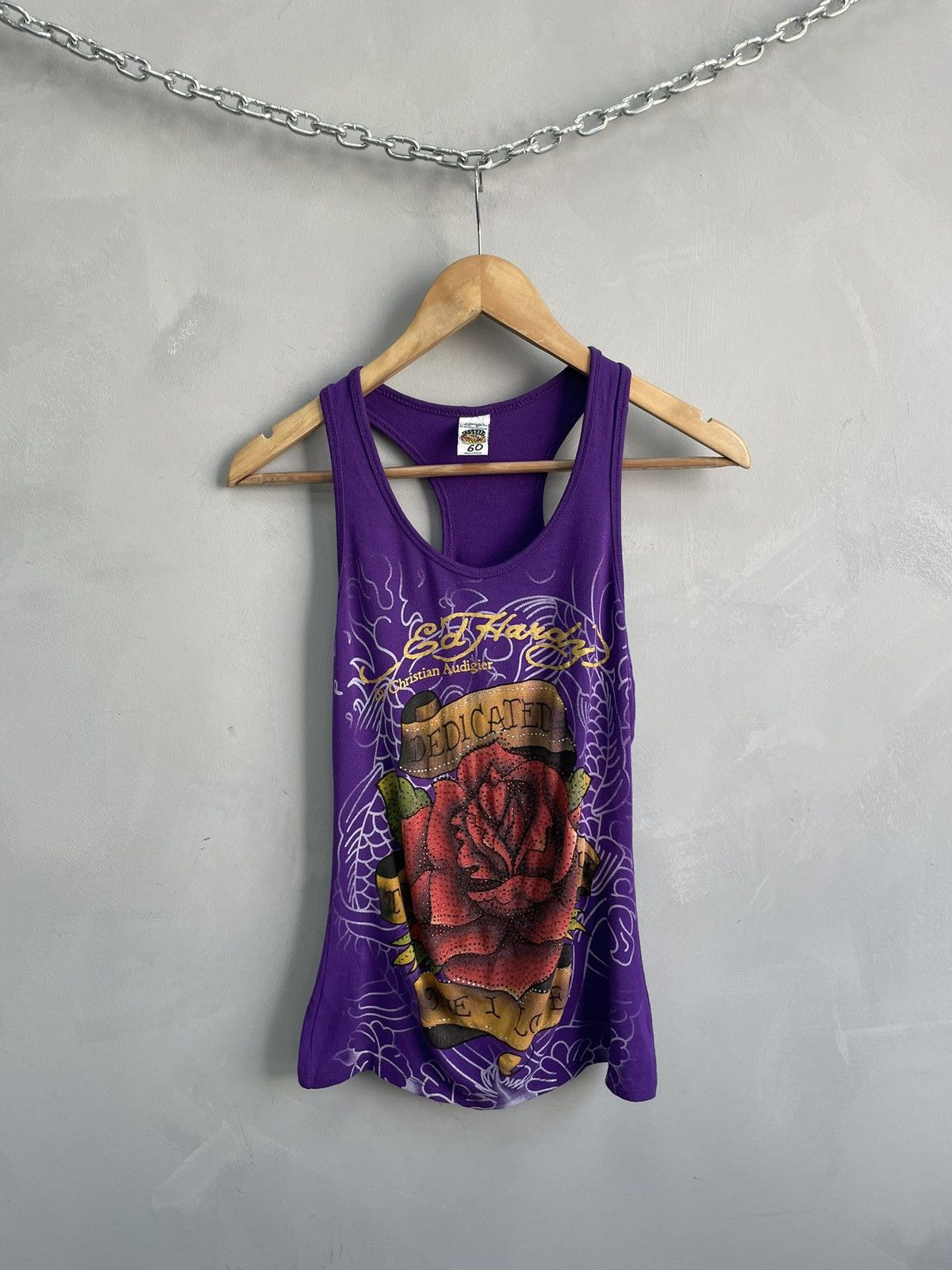 Ed Hardy Vintage rare edhardy y2k big logo tank t shirt Size L / US 10 / IT 46 - 1 Thumbnail