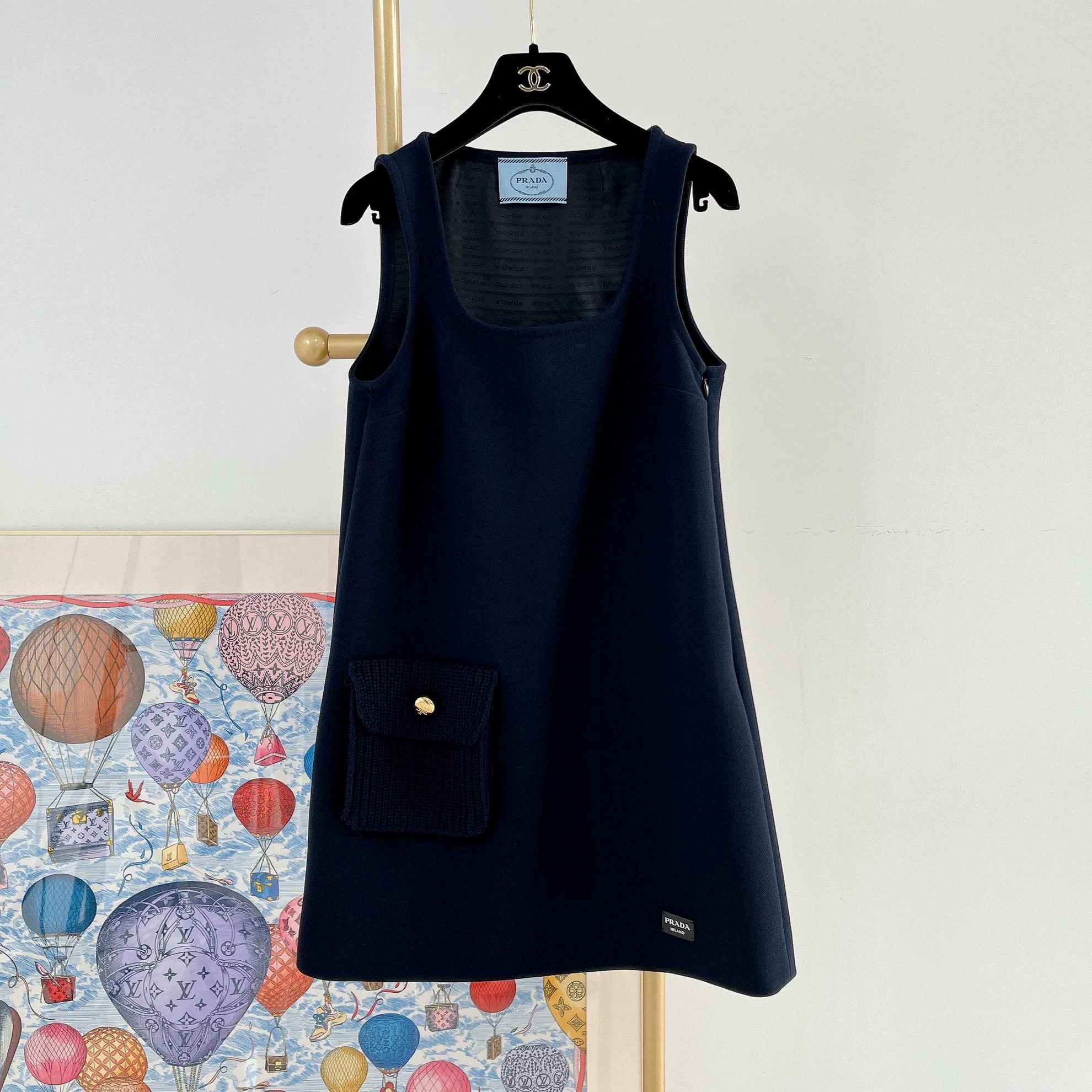 Prada Prada navy blue sleeveless dress 38 Size S / US 4 / IT 40 - 1 Thumbnail