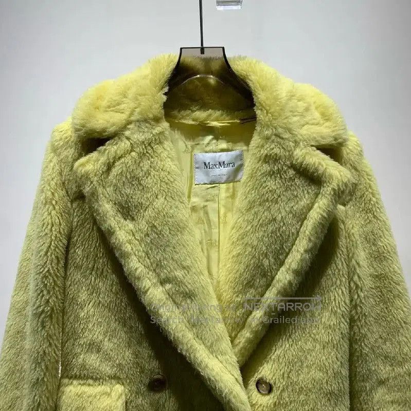 Max Mara MaxMara Cozy Yellow Wool Coat for Women . Size XXS / US 00 / IT 34 - 3 Thumbnail