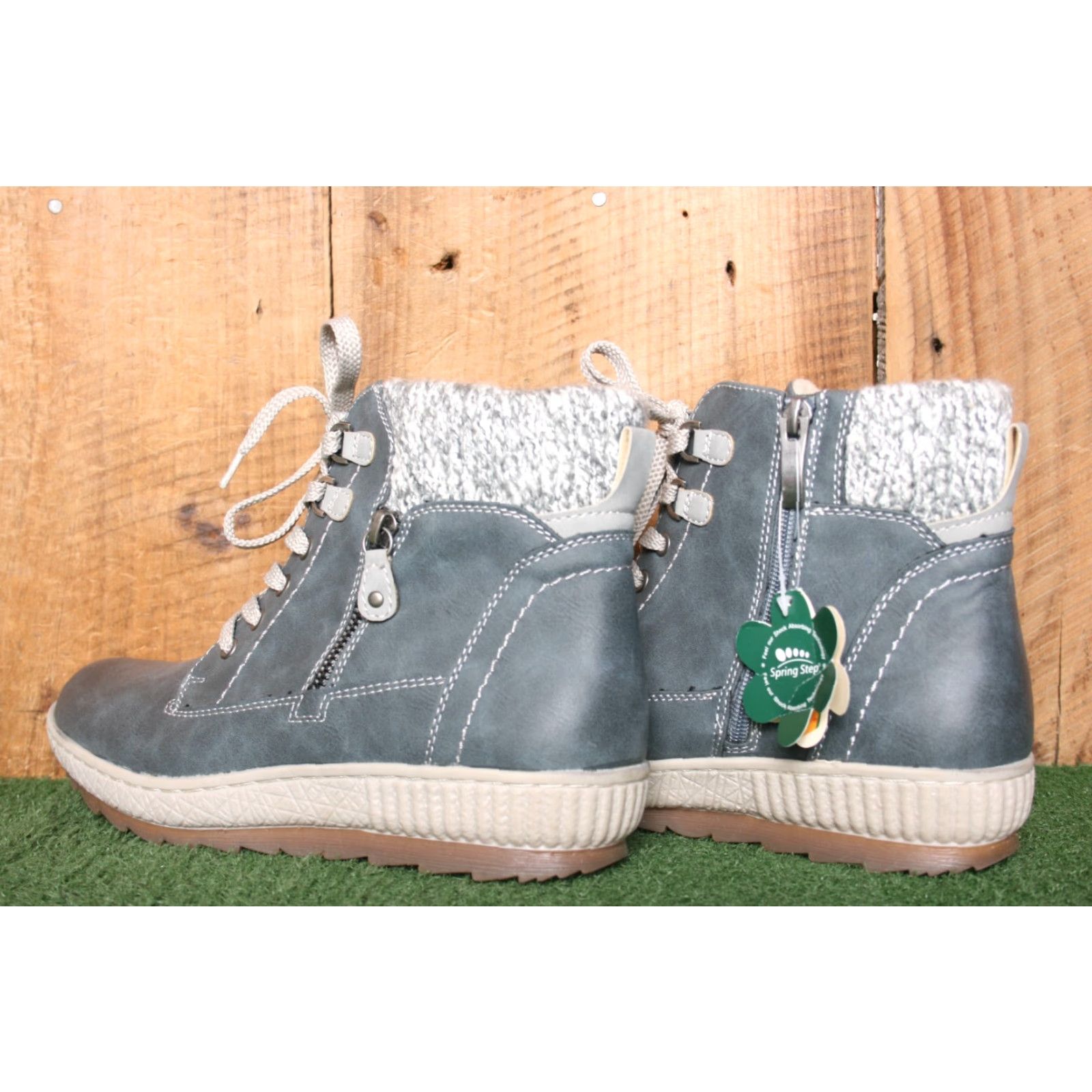 Vintage Spring Step Karlene Bootie Women EU 41 US 10.5 Gray Water Resistant Fleece Lined Ankle Boots Size L / US 10 / IT 46 - 3 Thumbnail