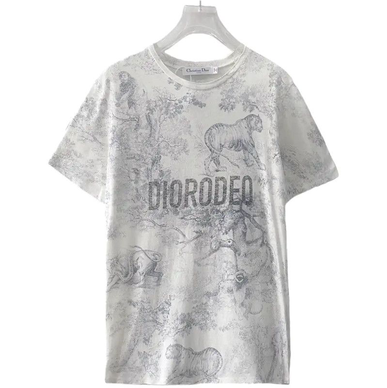 Dior Dior Women's White Cotton T-Shirt 0089 Size S / US 4 / IT 40 - 1 Thumbnail