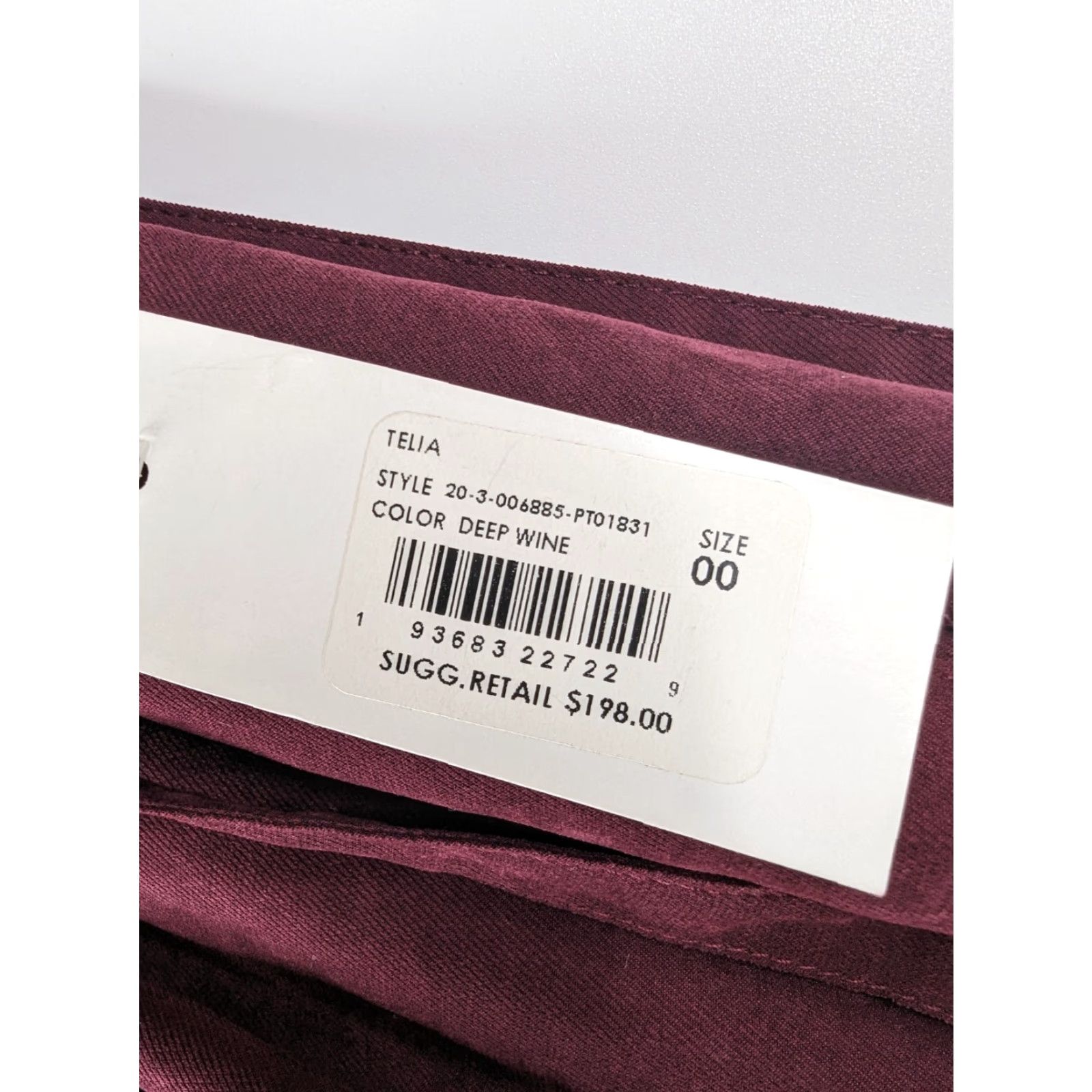 Joie NWT Joie Pants Deep Wine Paperbag Tie Belted Womens Size 00 Pull-on Size 24" / US 00 / IT 34 - 3 Thumbnail