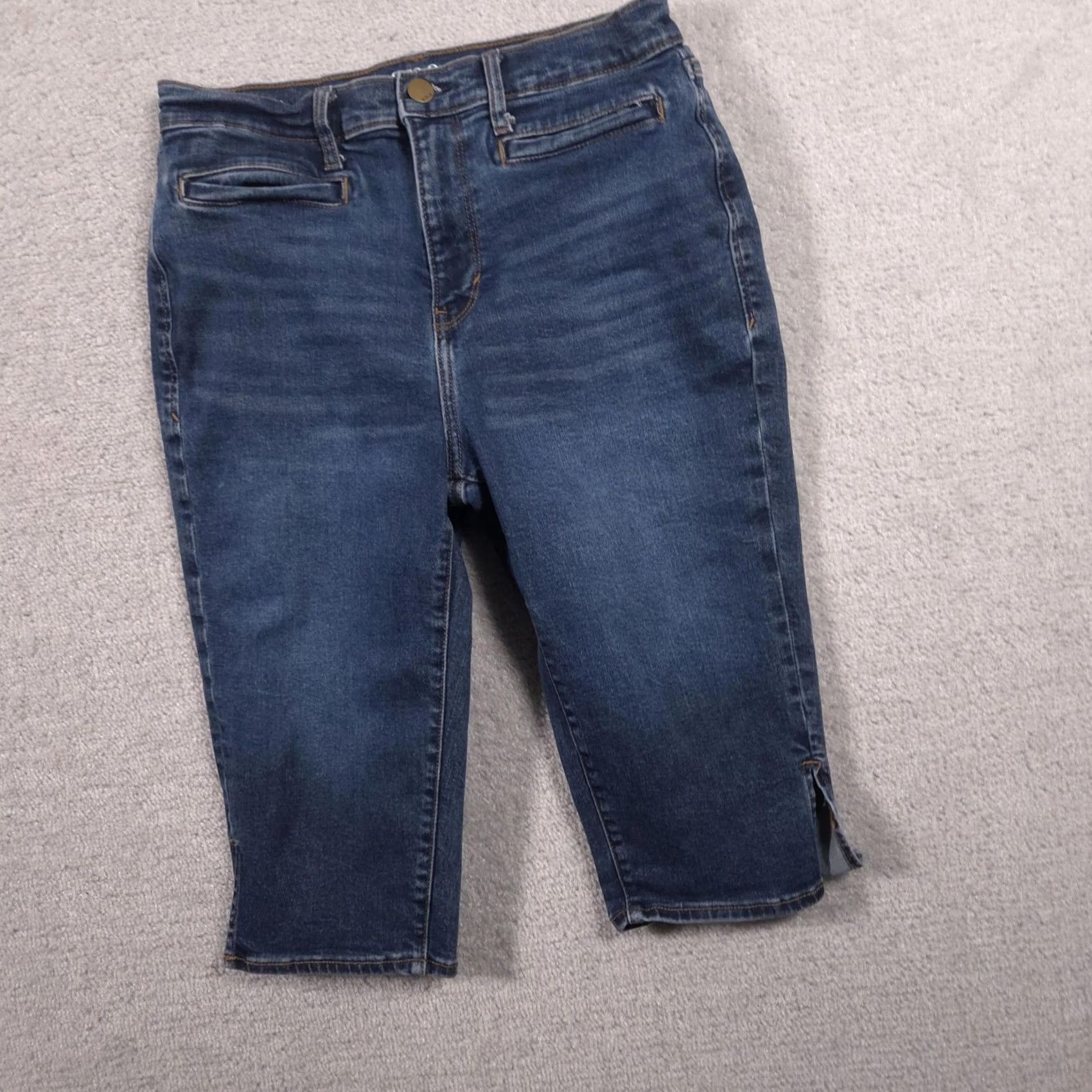 Vintage a.n.a A New Approach Jeans Womens 6 Blue High Rise Crop Skinny Stretch Denim Size 28" / US 6 / IT 42 - 3 Thumbnail