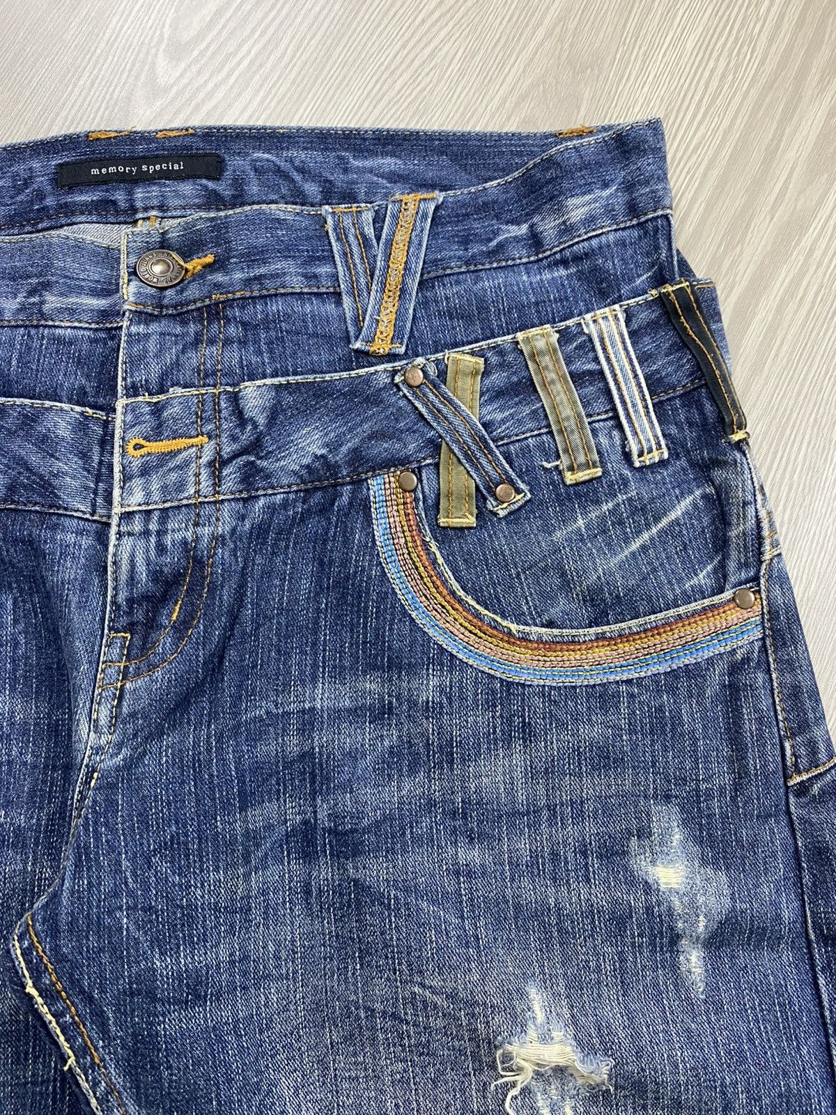 If Six Was Nine × Le Grande Bleu (L.G.B.) 2000s Memory Special Double Waist Distressed Punk Lgb Jeans Size US 34 / EU 50 - 7 Thumbnail