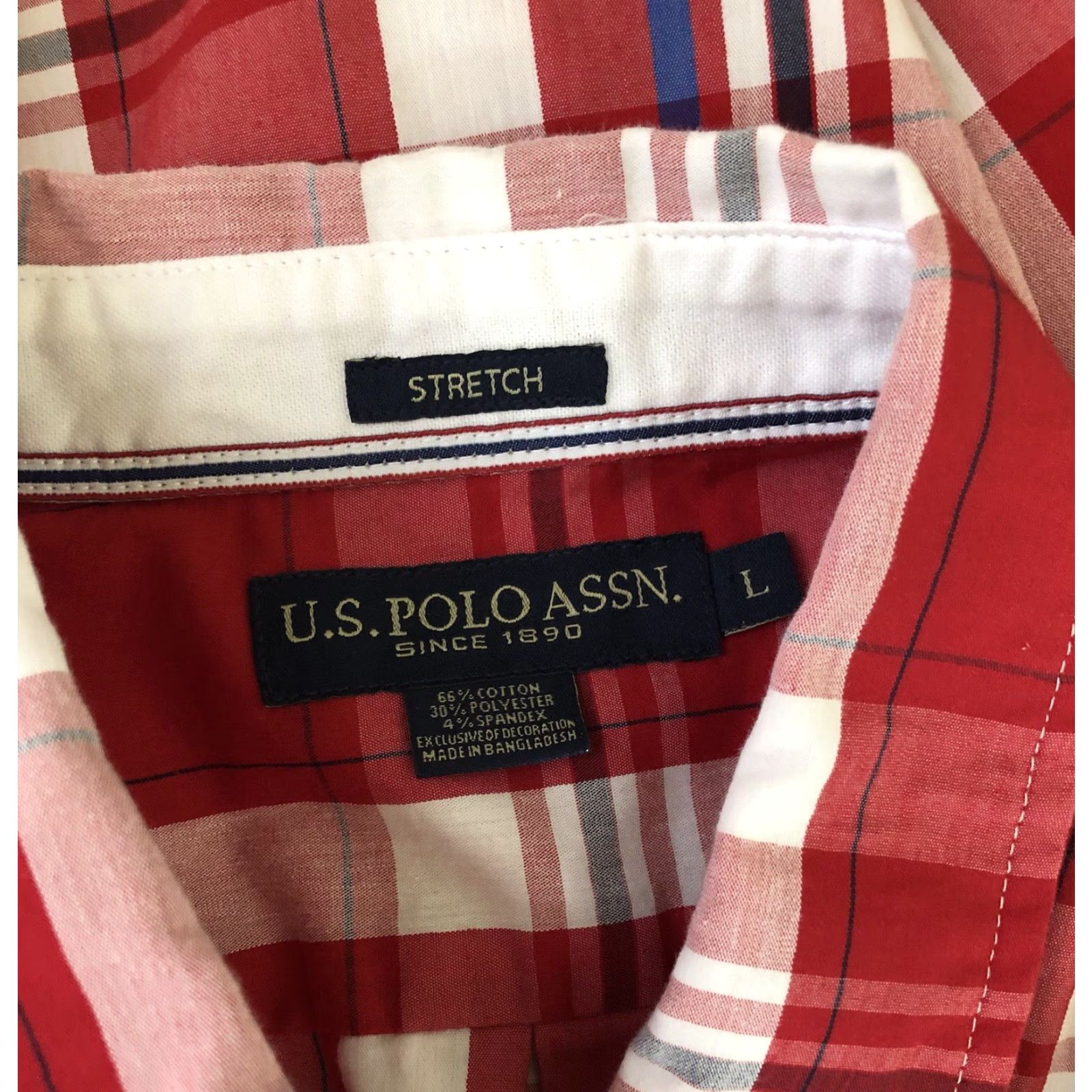 Vintage VINTAGE US Polo Assn Oxford Button Up L Red Plaid LongSleeve Pocket Preppy Western Size US L / EU 52-54 / 3 - 4 Thumbnail