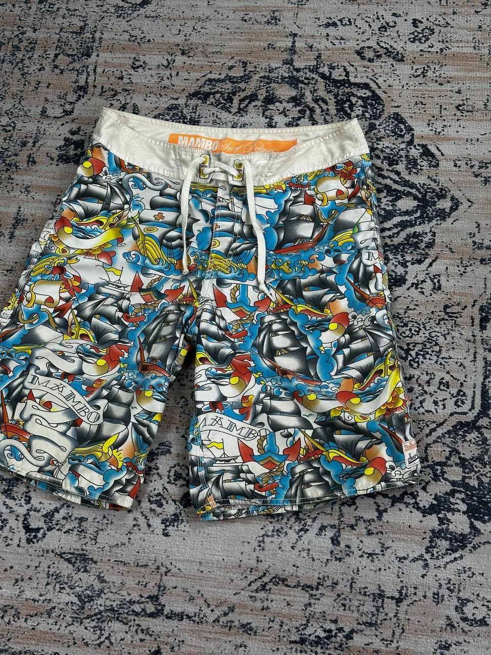 Mambo × Vintage 90s Vintage Mambo Surf Deluxe Tattoo AOP Shorts Size US 32 / EU 48 - 2 Thumbnail