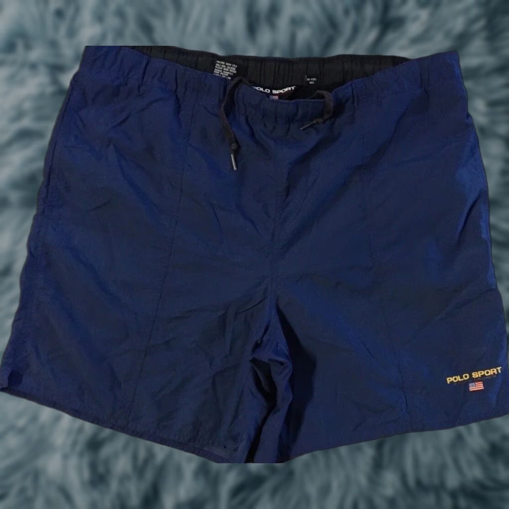 Polo Ralph Lauren VINTAGE Polo Ralph Lauren Spellout Board Shorts XL Trunks Blue 90s Surf Sailing Polo Sport Mens Size US XL / EU 56 / 4 - 1 Thumbnail