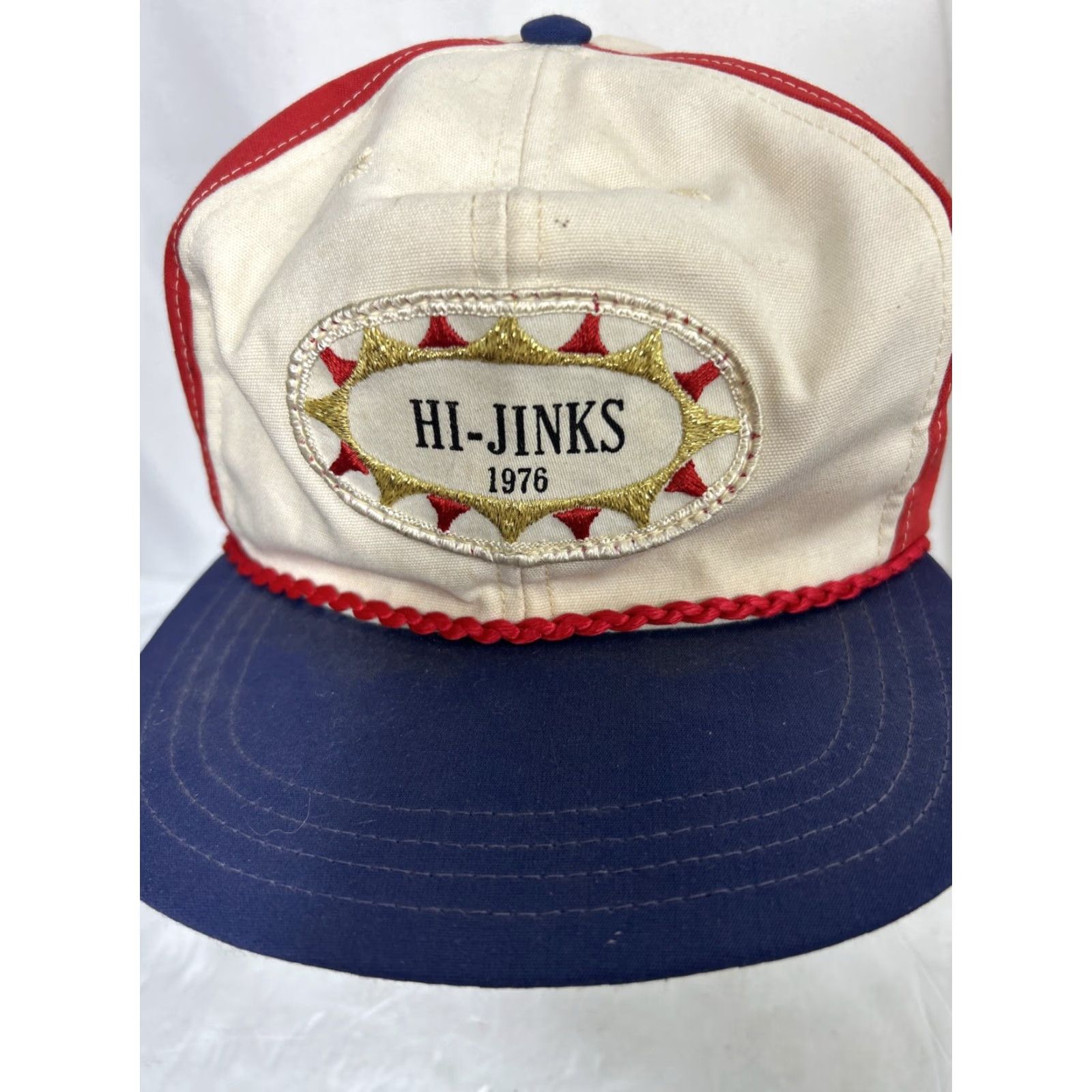 Vintage VINTAGE Town Talk Baseball Hat One Size Adjustable Blue White Red Cap Men Boys Mens Size ONE SIZE - 3 Thumbnail