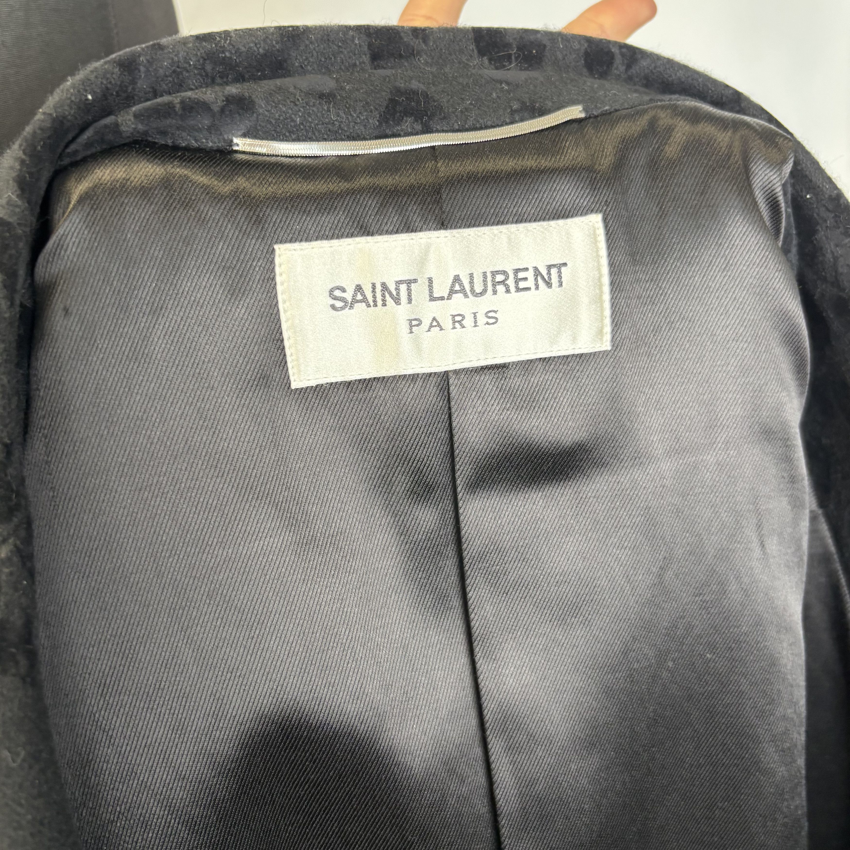 Saint Laurent Paris Saint Laurent Black Leopard Overcoat Size US L / EU 52-54 / 3 - 7 Thumbnail