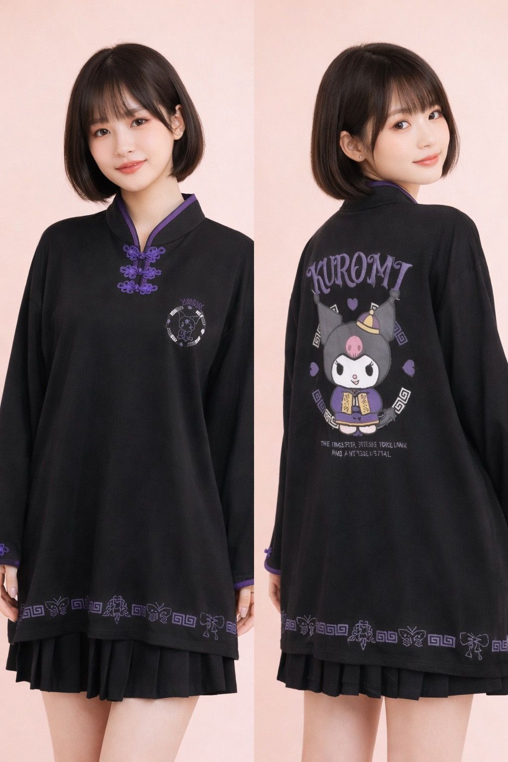 Anime Kuromi Chinese Black purple Dress Pullover Size US L / EU 52-54 / 3 - 23 Thumbnail