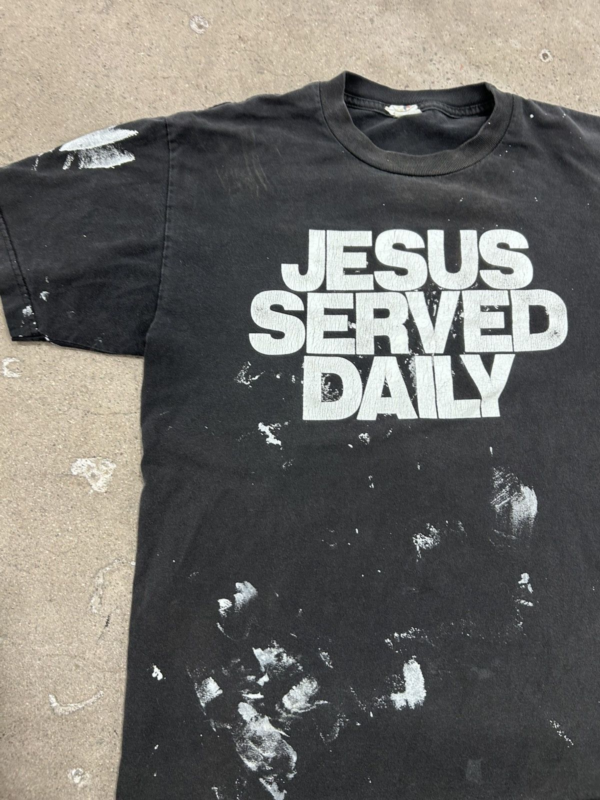 Other Vintage Y2K Jesus served daily paint splat t shirt Size US M / EU 48-50 / 2 - 3 Thumbnail