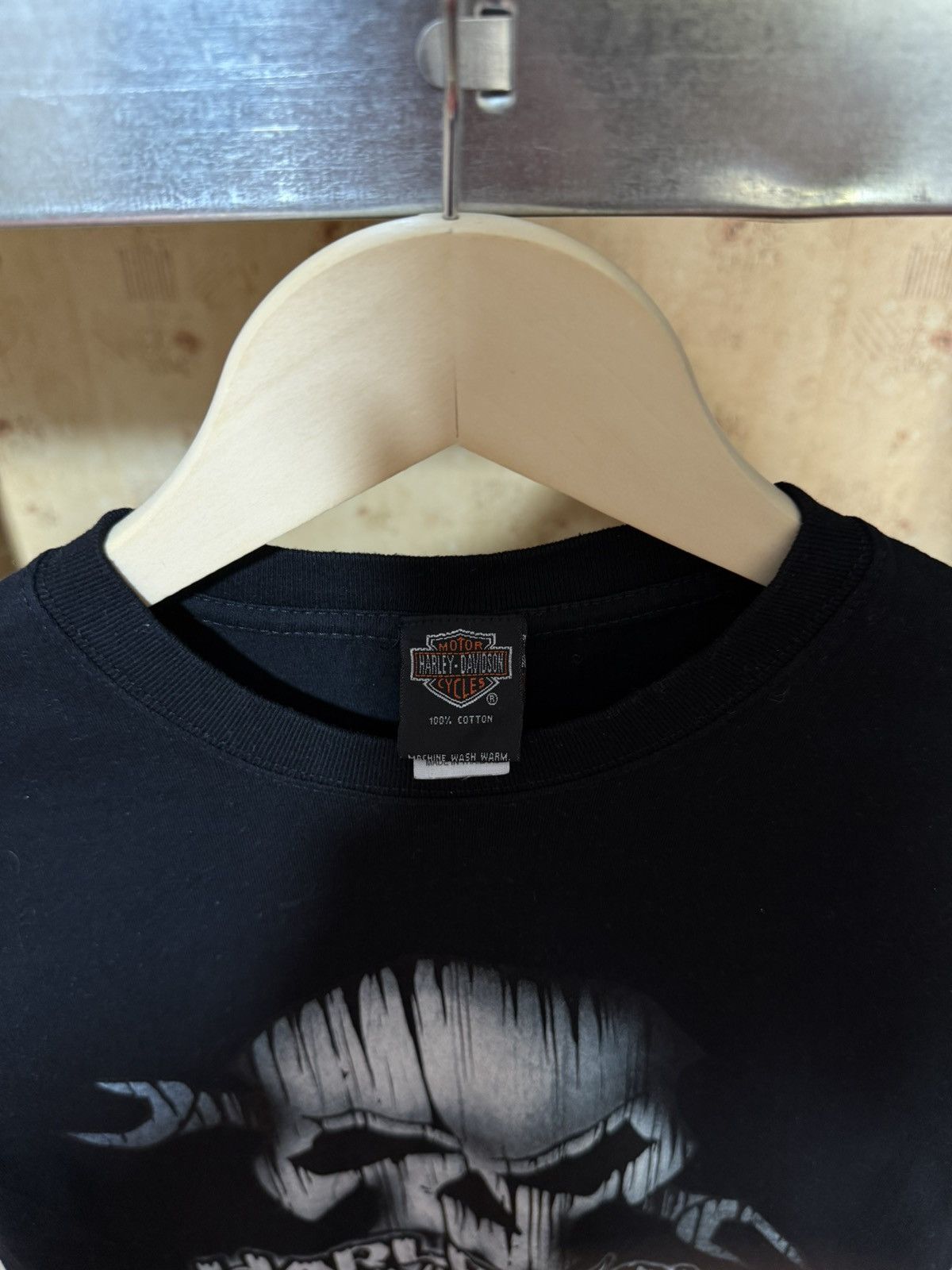Harley Davidson × Vintage Vintage 90’s Harley Davidson Skull Bike Retro T-Shirt Y2K Size US S / EU 44-46 / 1 - 5 Thumbnail