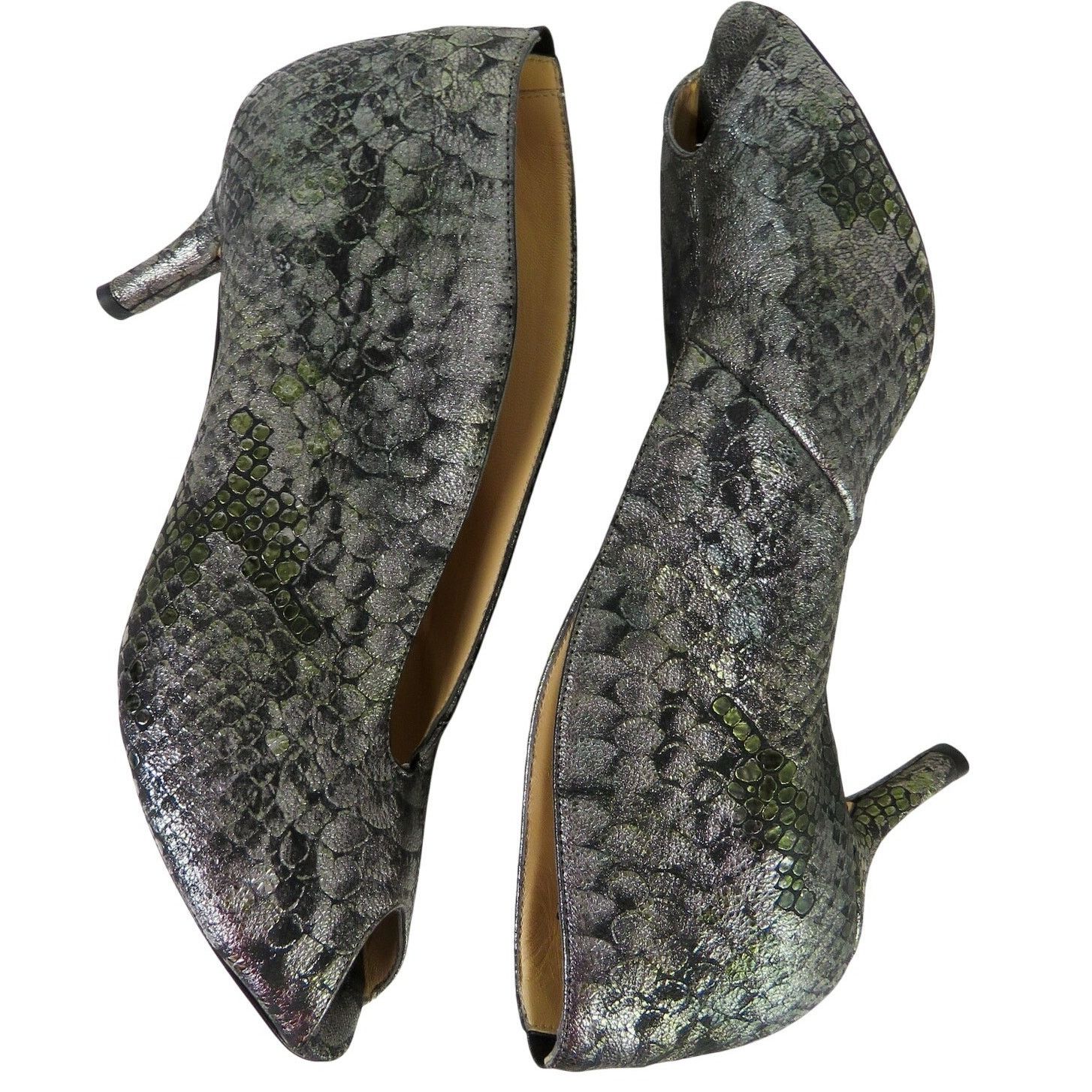 Other Amalfi by Rangoni Metallic Snake Print Heels Booties 8.5 Size US 8.5 / IT 38.5 - 2 Thumbnail
