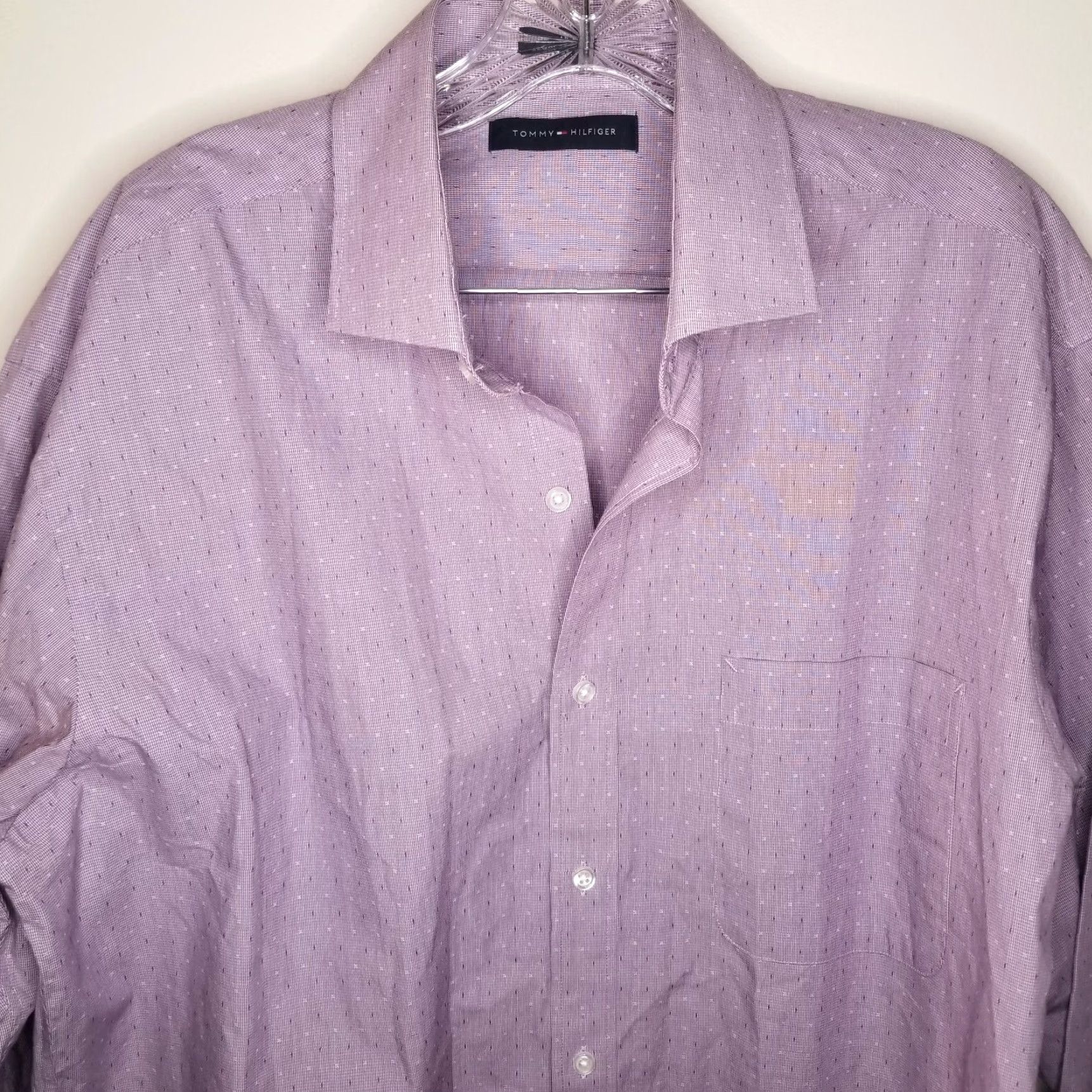 Tommy Hilfiger Tommy Hilfiger Mens Regular Fit Purple Long Sleeve Button-Up L Shirt Size US L / EU 52-54 / 3 - 2 Thumbnail