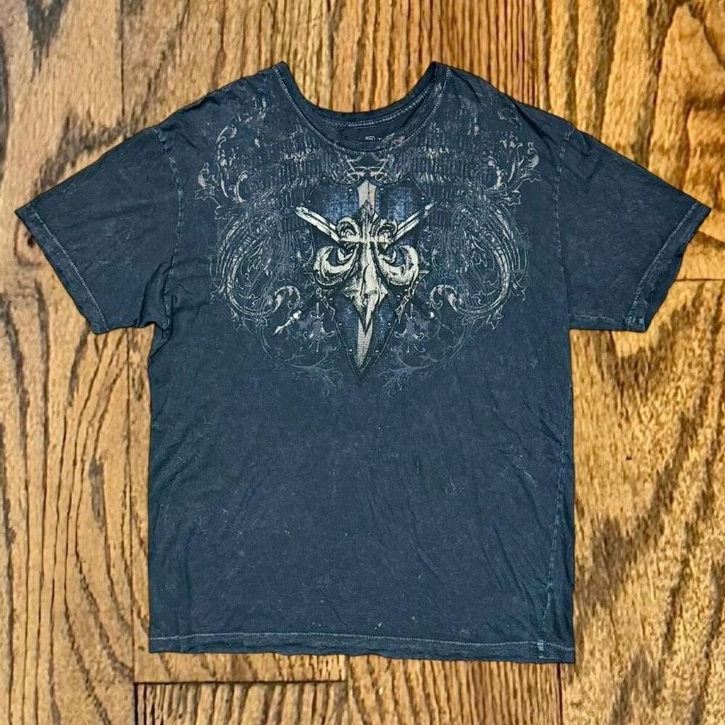 Affliction Y2K Affliction Crowns and Skulls Alt Grunge T Shirt Size US XL / EU 56 / 4 - 1 Thumbnail