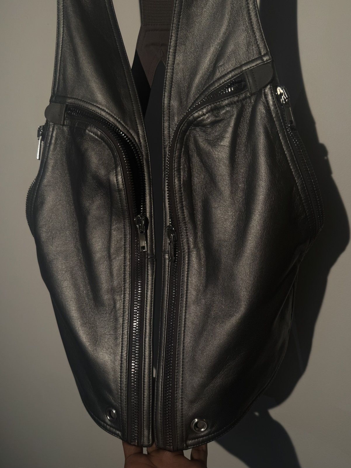 Rick Owens Rick Owens Mainline Bauhaus Leather Vest – Gunmetal Size US M / EU 48-50 / 2 - 5 Thumbnail