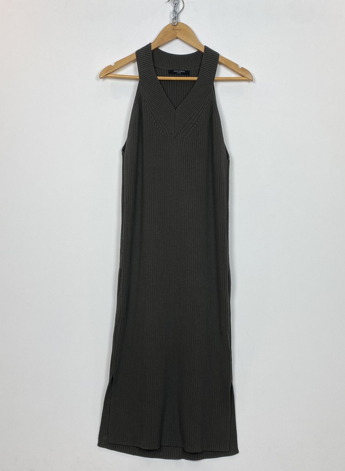 Allsaints Allsaints Orro Dress Knit Maxi Olive Green Sleeveless Top Size L / US 10 / IT 46 - 2 Thumbnail