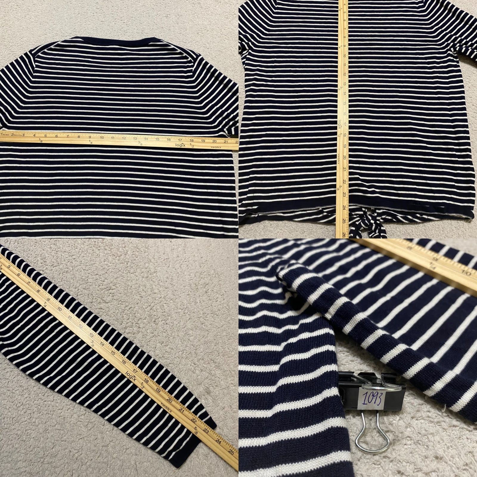Talbots Talbots Blue Striped Crew Neck Long Sleeve XL Pullover Sweater - Womens Regular Fit, Cotton Knit, Casual Winter Fall Spring, 1093 Size XL / US 12-14 / IT 48-50 - 8 Thumbnail