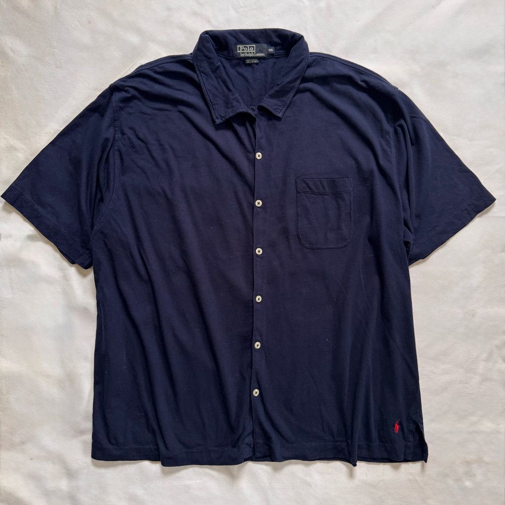 Polo Ralph Lauren Polo Ralph Lauren Navy Short Sleeve Button Front Size US XXL / EU 58 / 5 - 1 Thumbnail