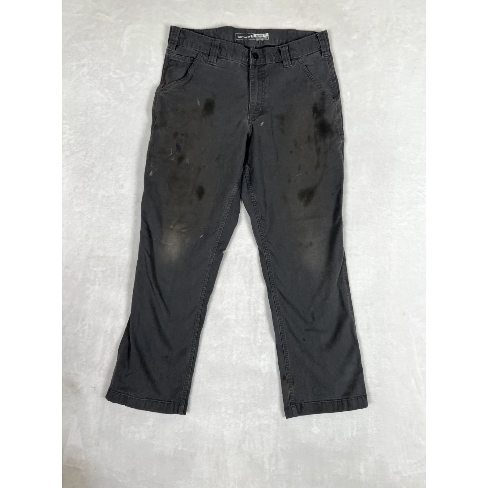 Carhartt Carhartt Pants Mens 30x29 Gray Relaxed Fit Carpenter Straight Regular 5-Pocket Carhartt Grunge Workwear Outdoor Stain Distressed Vintage: No Size US 30 / EU 46 - 2 Thumbnail