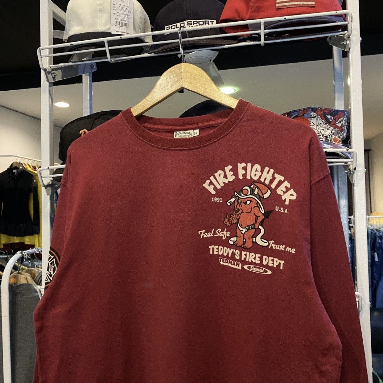 Tedman RARE🔥VINTAGE TEDMAN FIRE FIGHTER L/S SHIRT Size US L / EU 52-54 / 3 - 7 Thumbnail