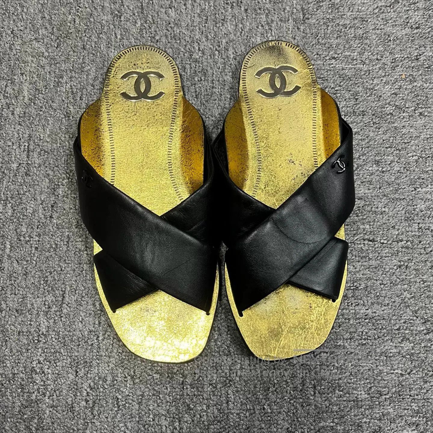 Chanel Chanel Colorblock Distressed Strap Slippers. Size US 8 / IT 38 - 2 Thumbnail