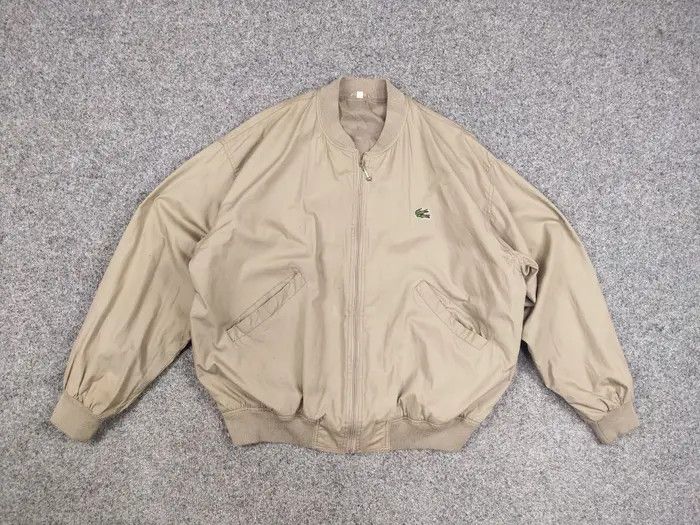 Lacoste Vintage 90's Lacoste custom double logo Beige Bomber Jacket Size US M / EU 48-50 / 2 - 4 Thumbnail