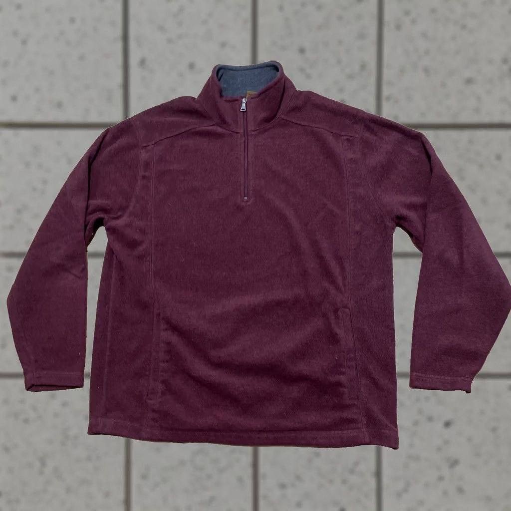 Vintage St. John's Bay Y2k Fleece Sweater Men L Red Maroon 1/4 Quarter Zip Old Money Shirt Size US L / EU 52-54 / 3 - 1 Thumbnail