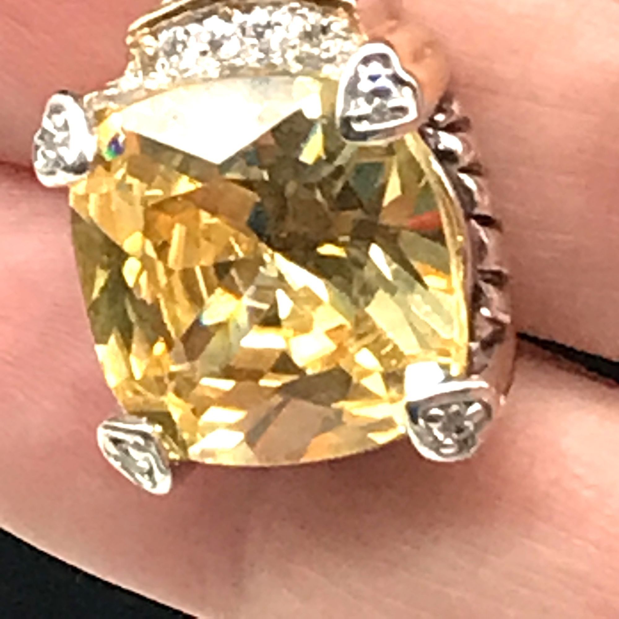 Swarovski Swarovski Lemon Quartz Crystal Cushion Cut Citrine Yellow Pe Size ONE SIZE - 6 Thumbnail