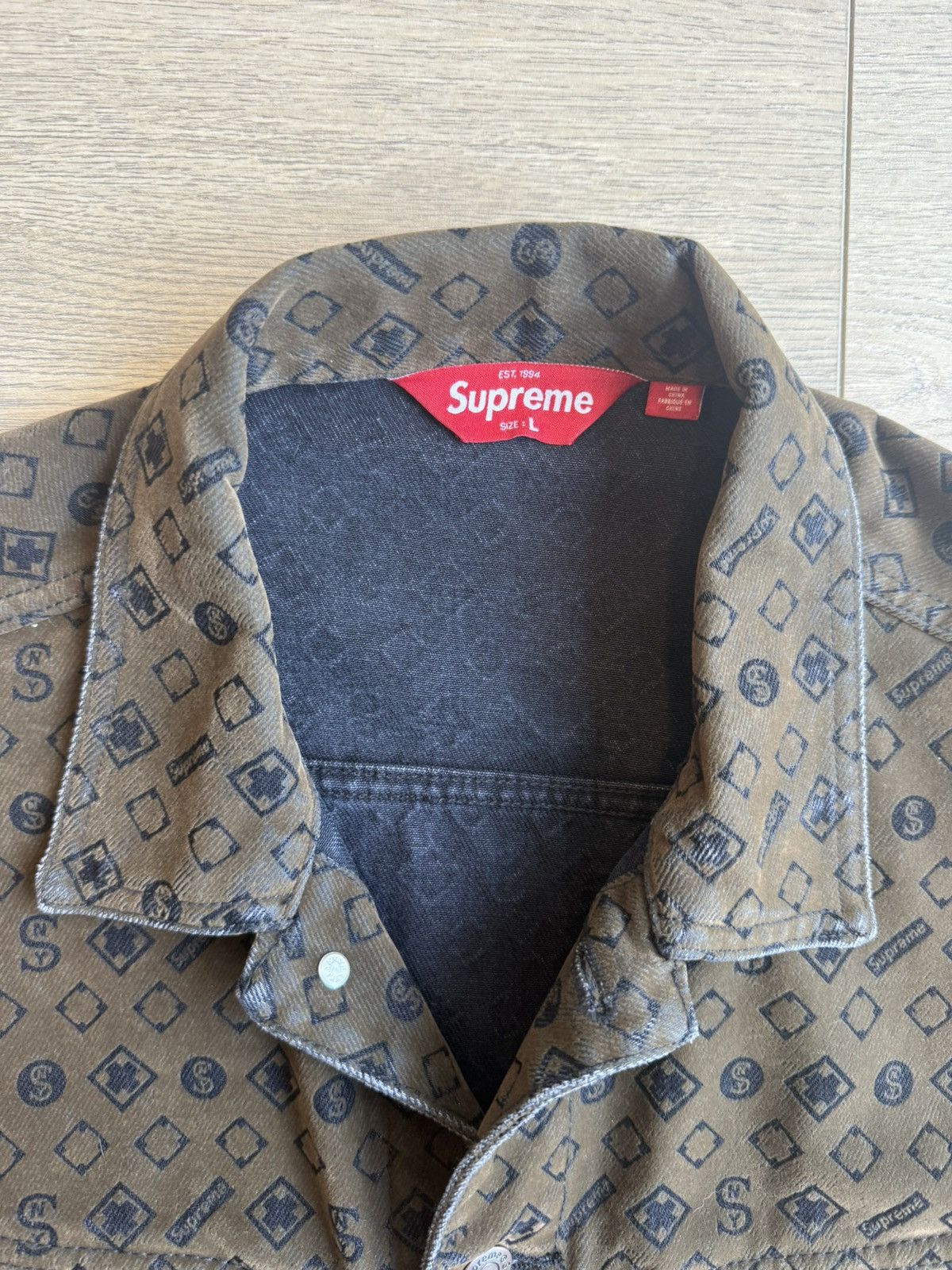 Supreme Supreme Denim Flocked Jacket Size US L / EU 52-54 / 3 - 5 Thumbnail