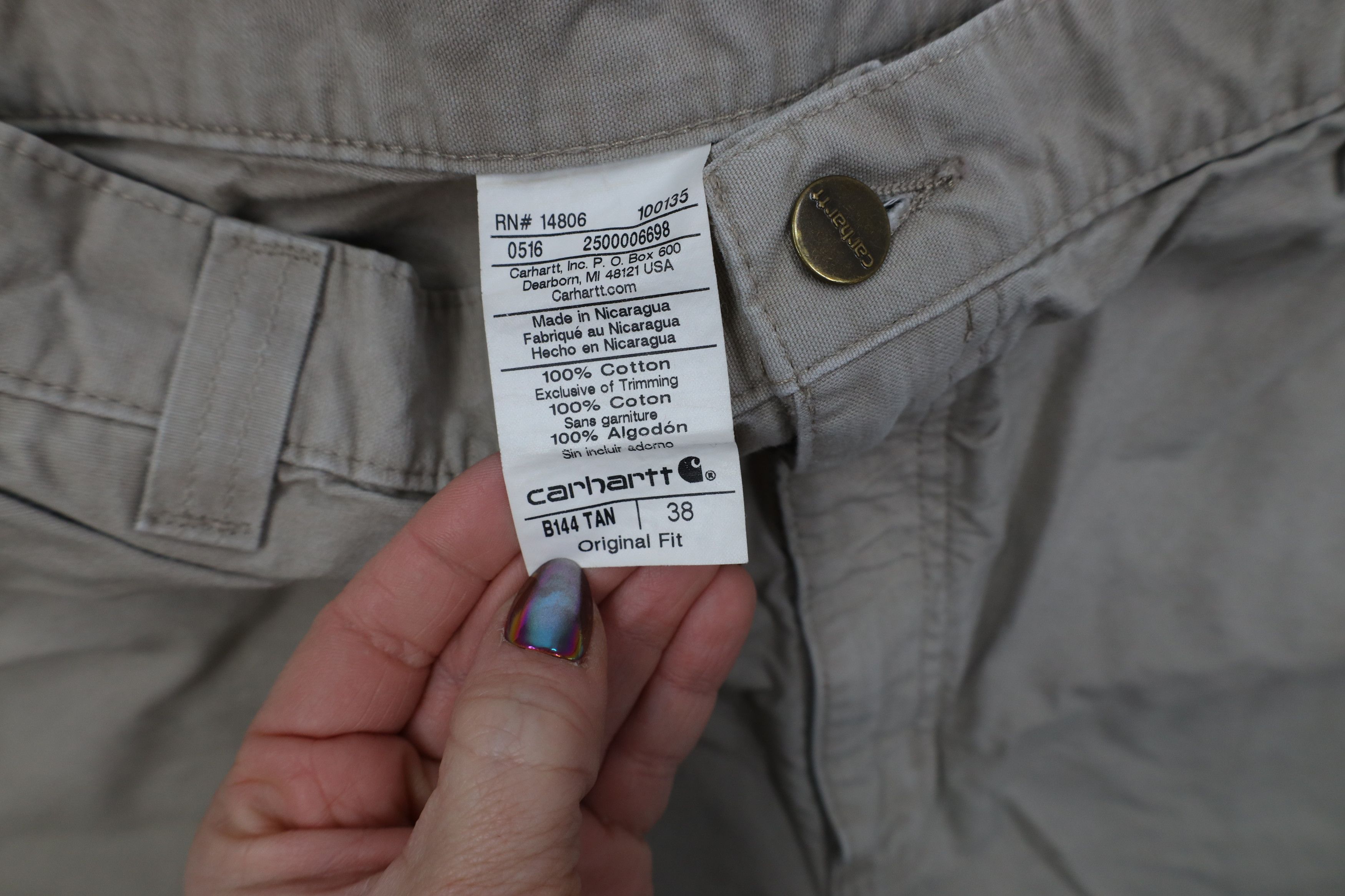 Carhartt Vintage Y2K Carhartt Spell Above Knee Relaxed Fit Shorts Tan Size US 38 / EU 54 - 7 Thumbnail