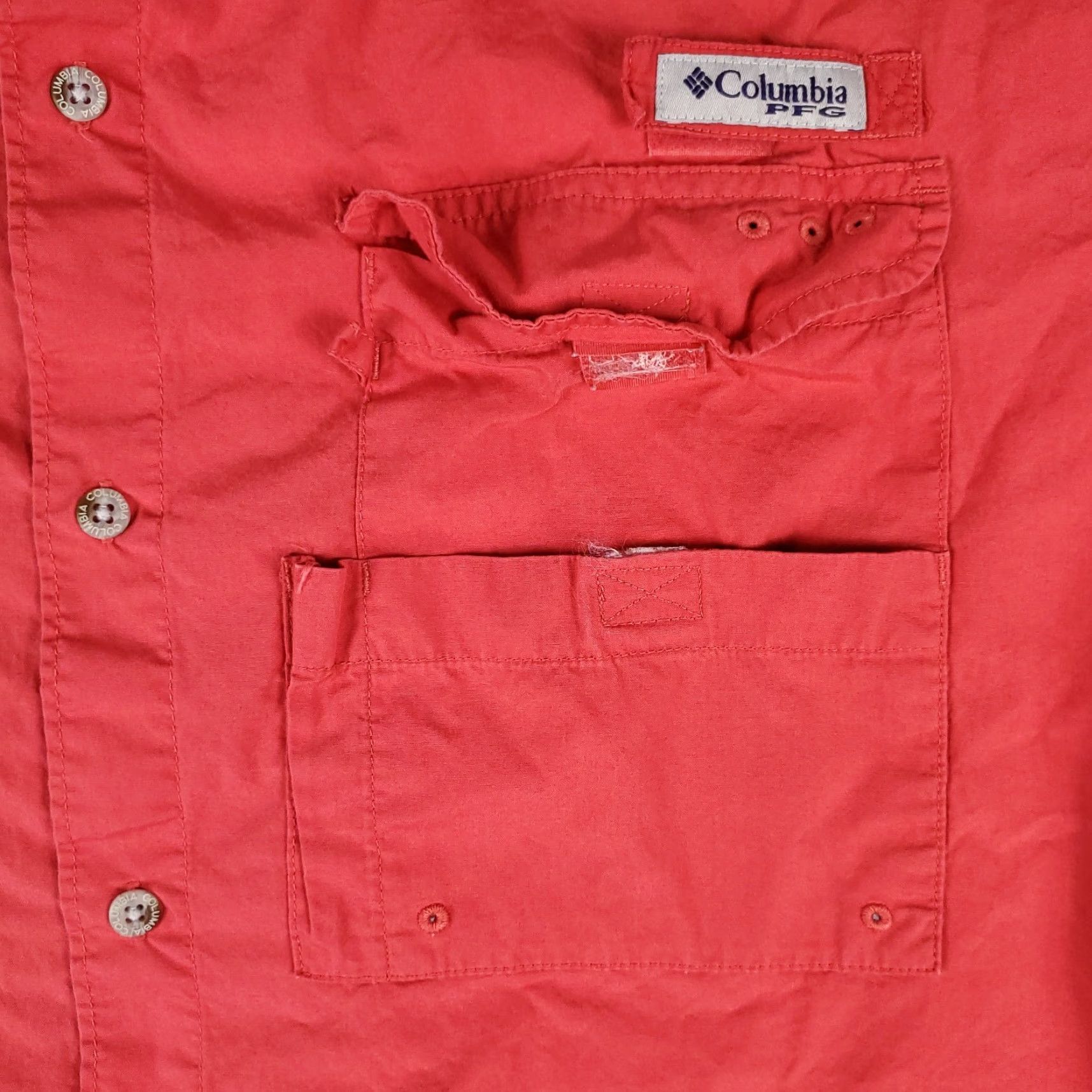 Vintage Columbia Shirt Mens XL Red PFG Vented Fishing Button Up Short Sleeve Size US XL / EU 56 / 4 - 3 Thumbnail