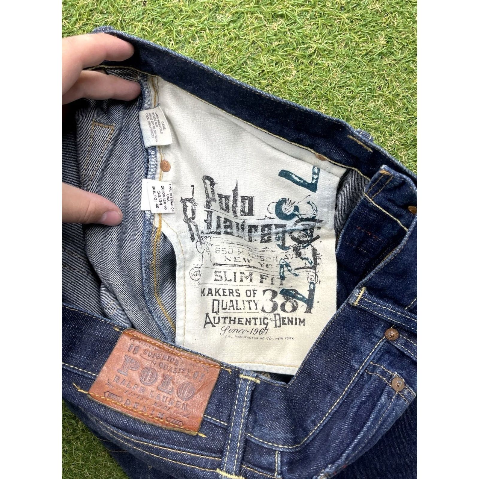 Polo Ralph Lauren Polo Ralph Lauren Jeans Slim 38x34 Varick Dark Selvedge 90s Vintage Blue Mens Jeans Size US M / EU 48-50 / 2 - 7 Thumbnail