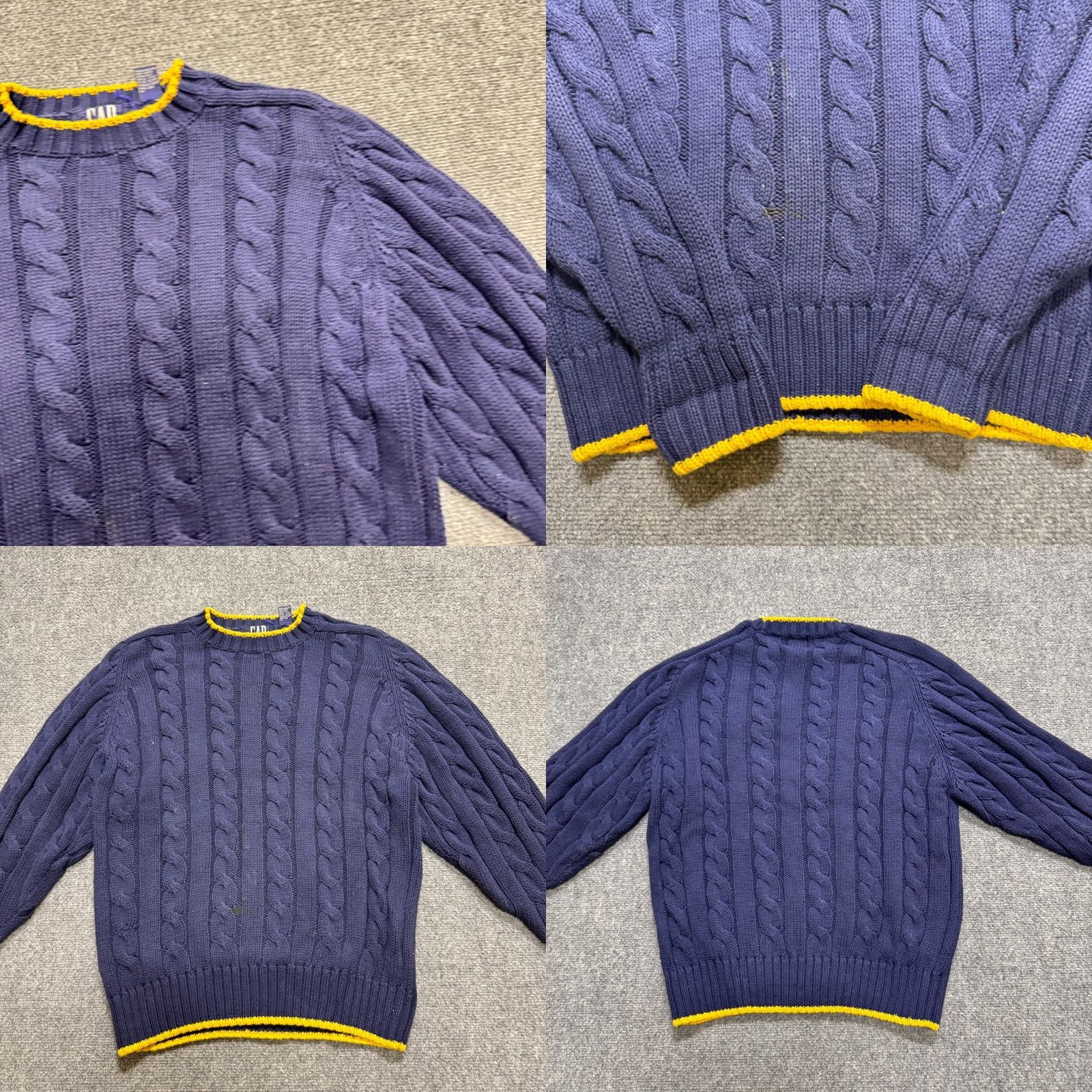 Gap VINTAGE GAP Sweater Pullover Men's L Blue 90s Cable Knitted Cotton Casual Knitted Pullover Mens Blue Size US L / EU 52-54 / 3 - 8 Thumbnail
