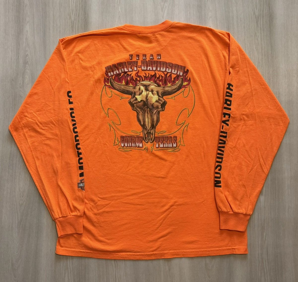 Harley Davidson Vtg Harley Davidson Skull Horns Flames Texas Sweatshirt XL Size US XL / EU 56 / 4 - 2 Thumbnail