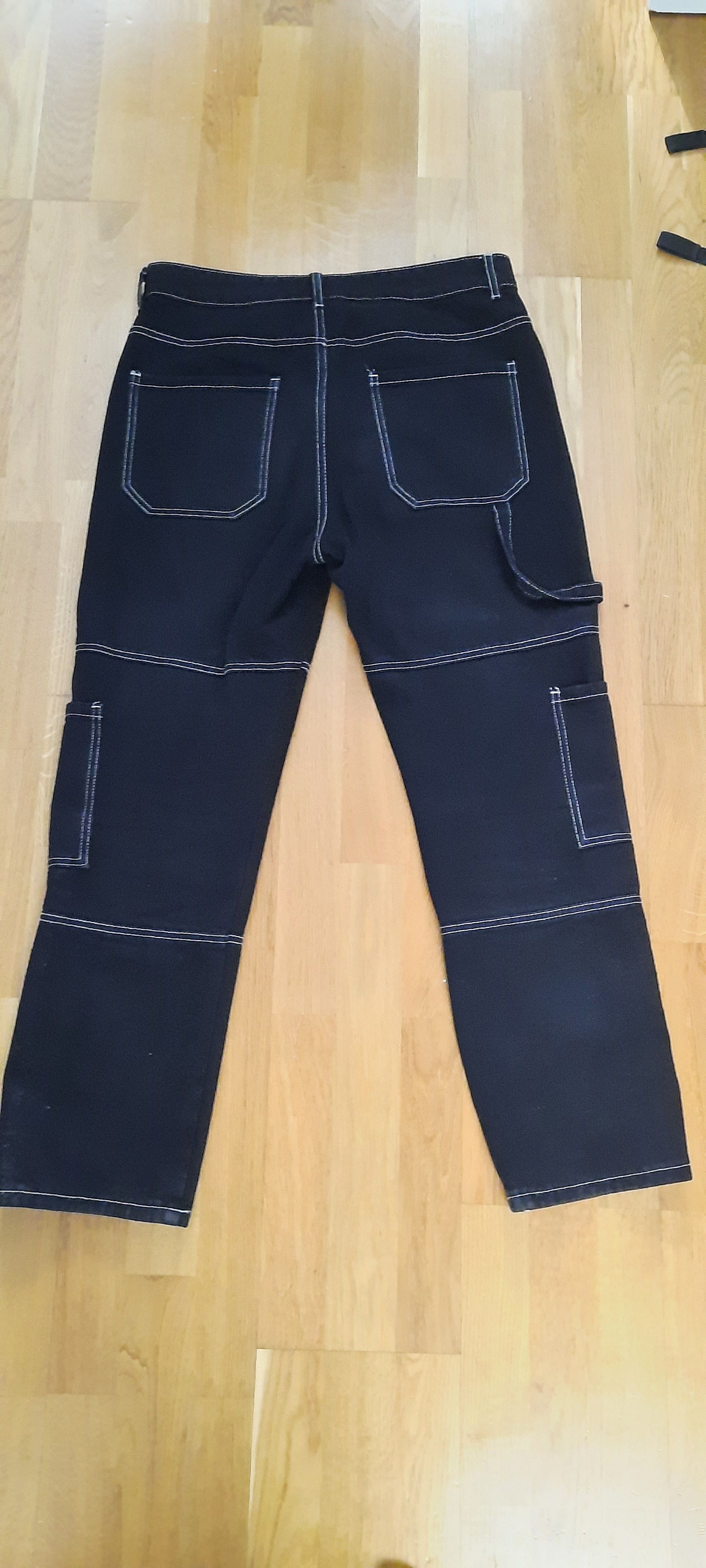 Vintage Black and white workwear carpenter pants Size US 32 / EU 48 - 2 Thumbnail