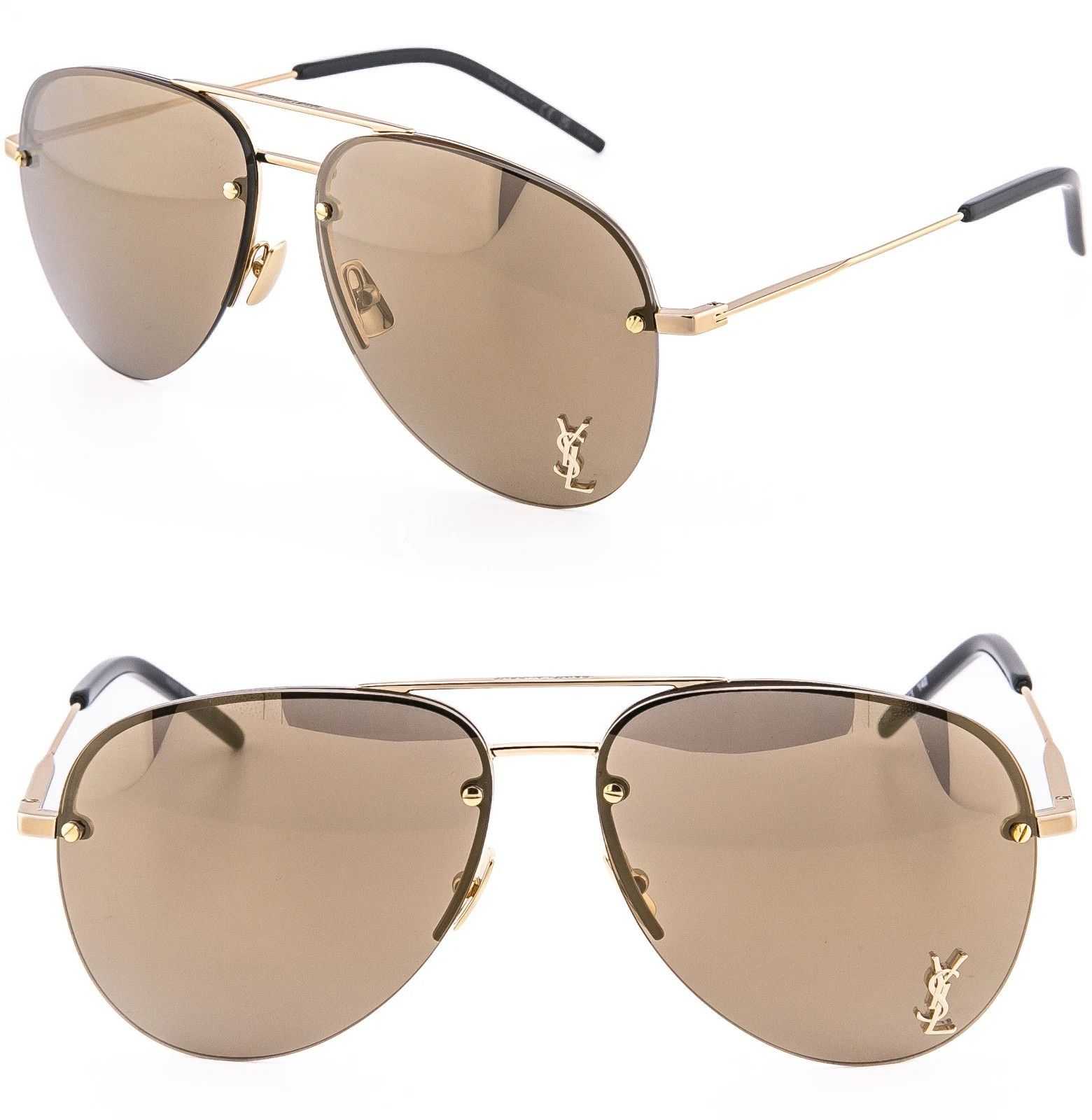 Saint Laurent Paris SAINT LAURENT Gold Mirror 11 YSL 004 11M Sunglasses SL11M Size ONE SIZE - 1 Thumbnail