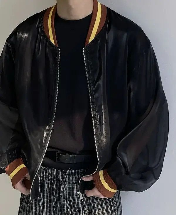 VIBE Avant garde oversized graffiti sheer mesh baseball jacket Size US M / EU 48-50 / 2 - 2 Thumbnail