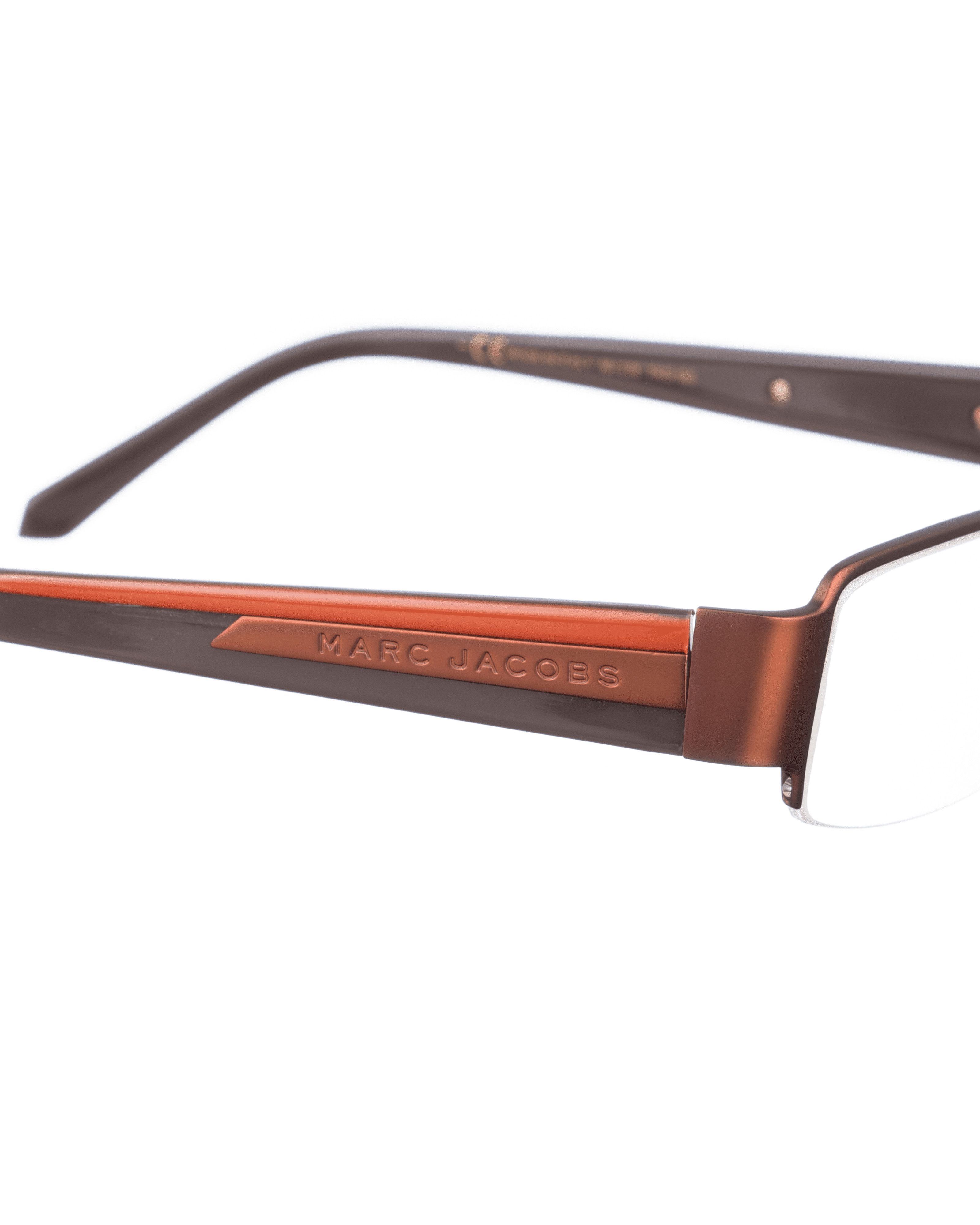 Marc Jacobs Marc Jacobs 00s Half Rim Brown and Orange Glasses Size ONE SIZE - 3 Thumbnail