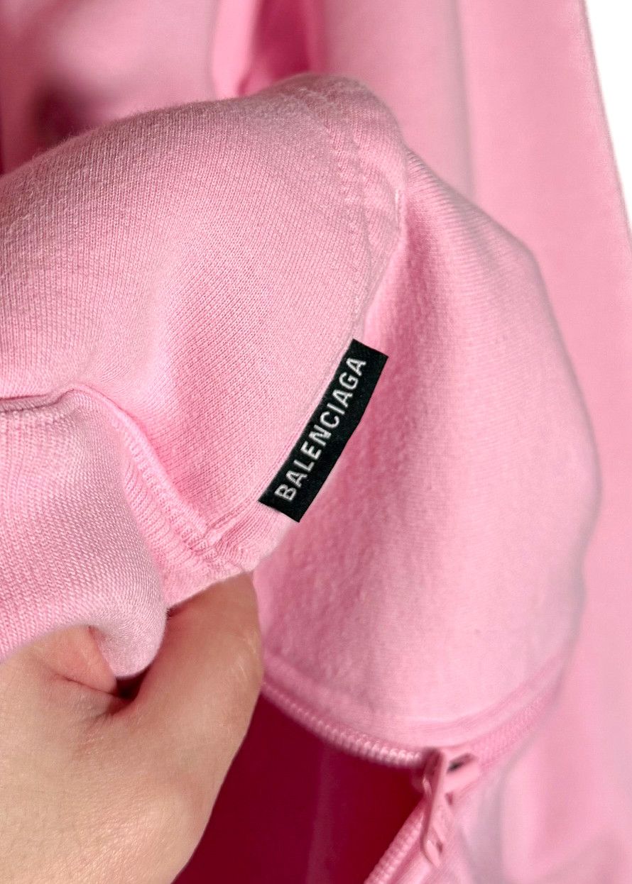 Balenciaga Balenciaga Pink Side Zippered Logo Tab Hoodie Size M / US 6-8 / IT 42-44 - 3 Thumbnail