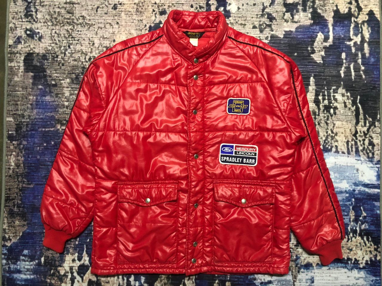 Swingster Vintage 70s/80s Motorsports Swingster Puffer Coat Jacket (L) Size US L / EU 52-54 / 3 - 1 Thumbnail